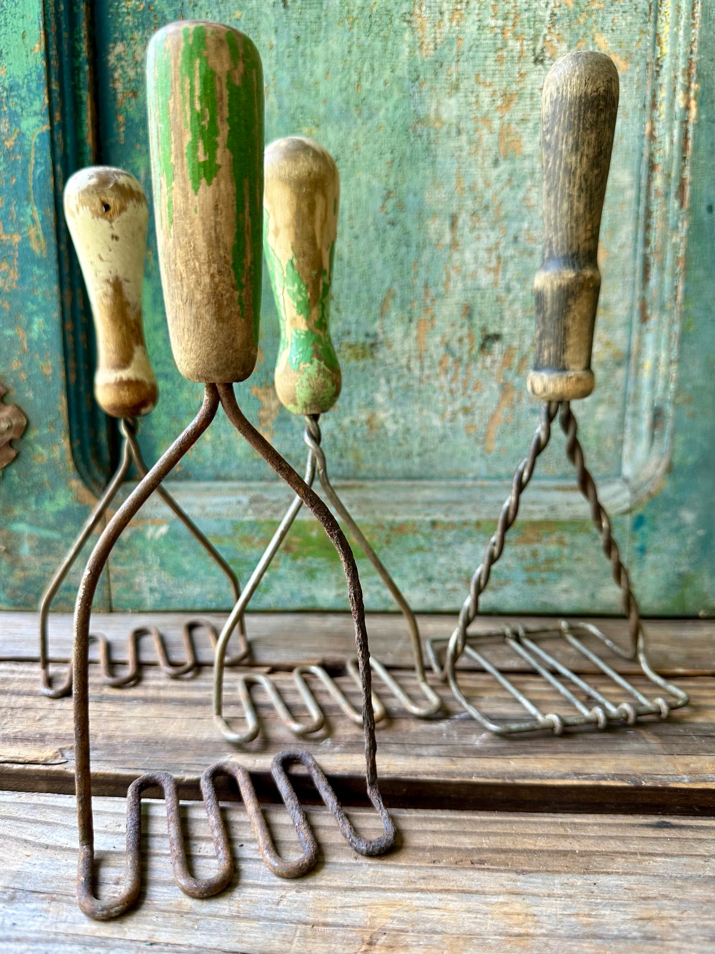 Metal With Wood Handle Mashers Set of 5