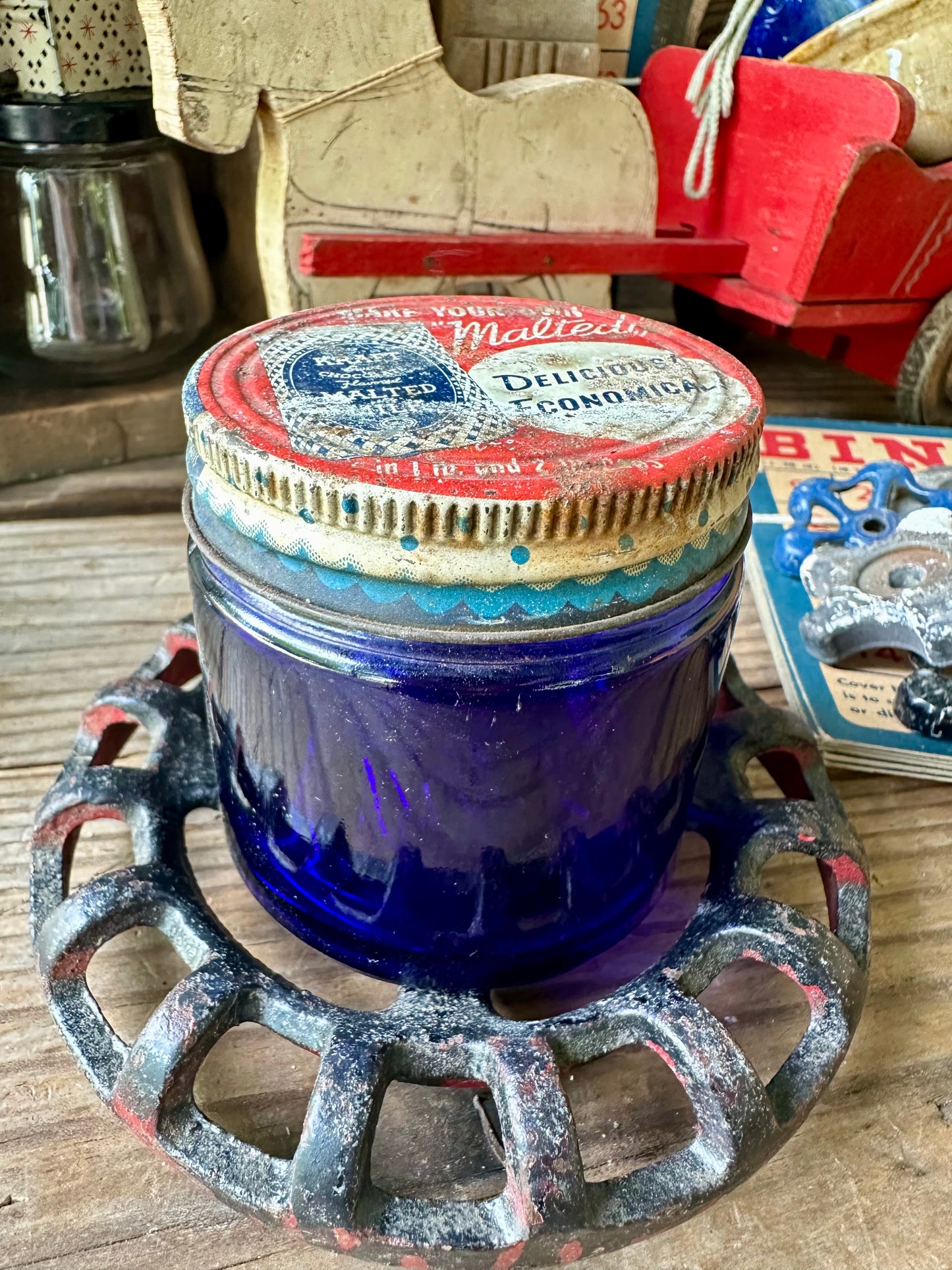 Noxema Jar With Kraft Malted Milk Lid