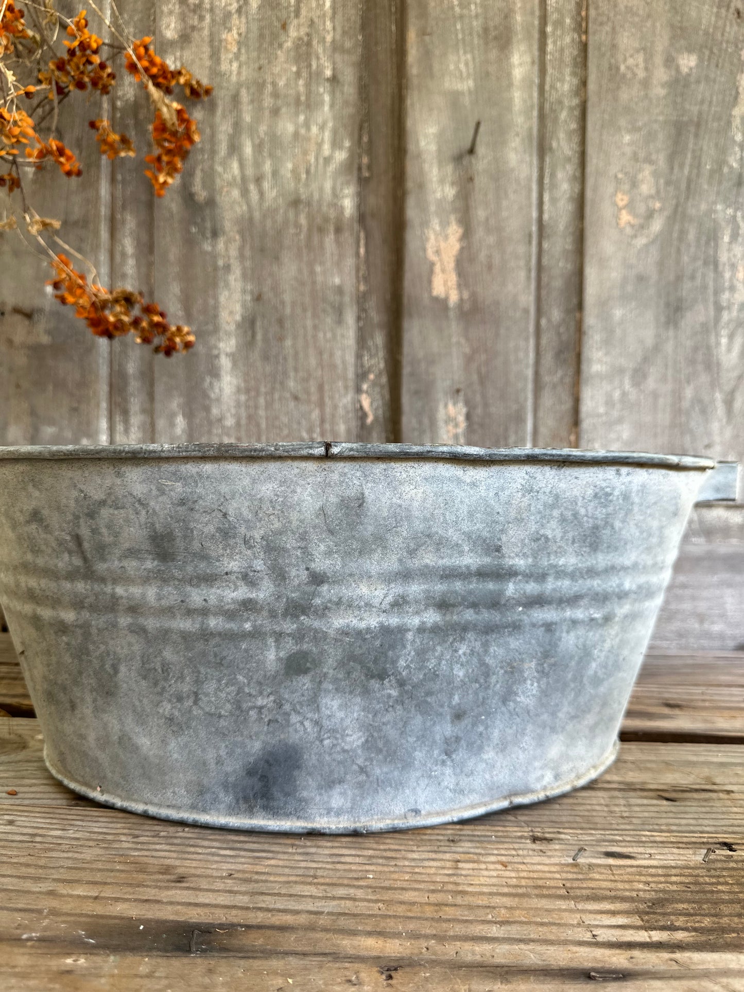 Two Handled Galvanized Oval Pan