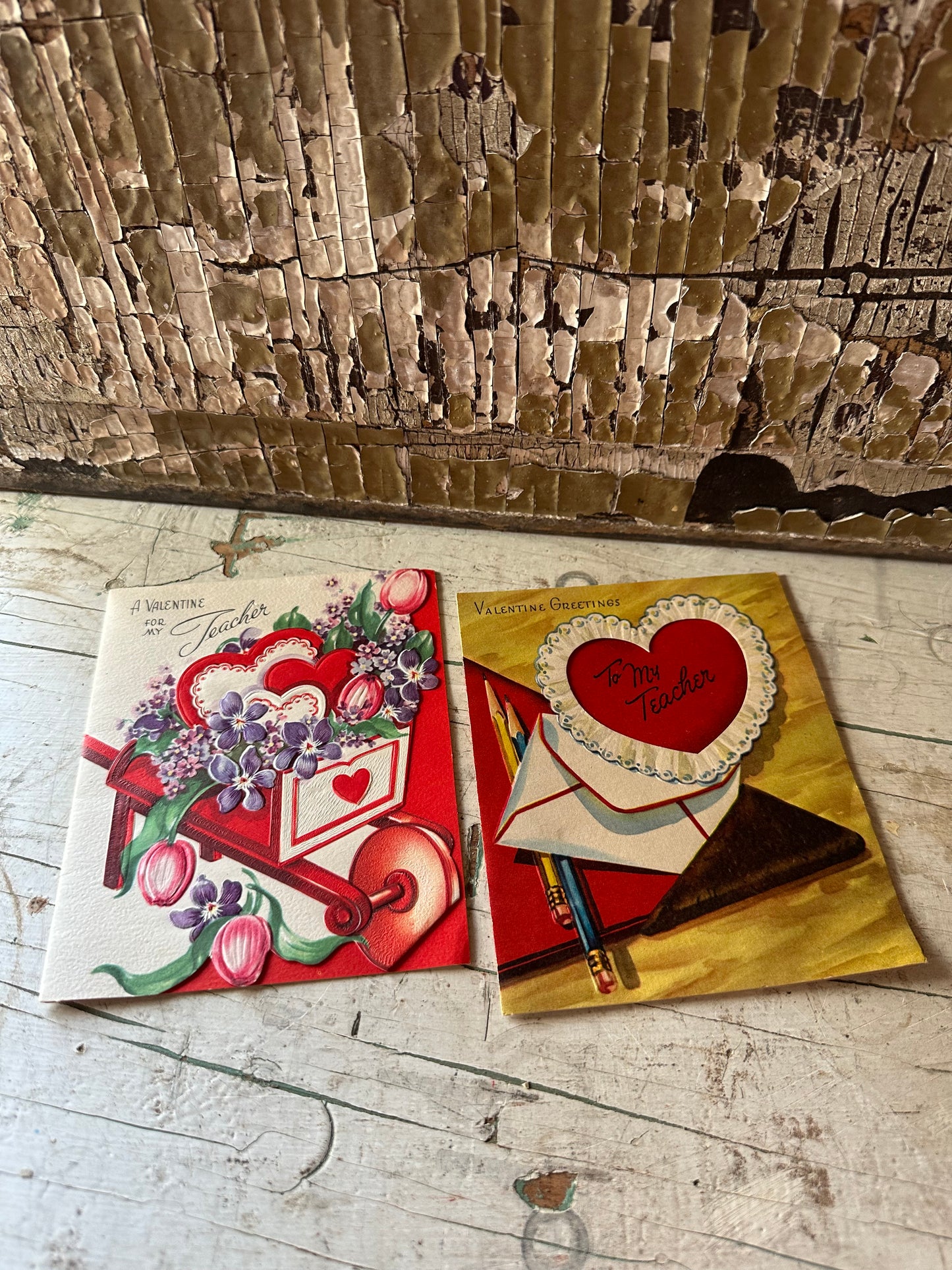 Valentine Teacher Cards Set Of 2