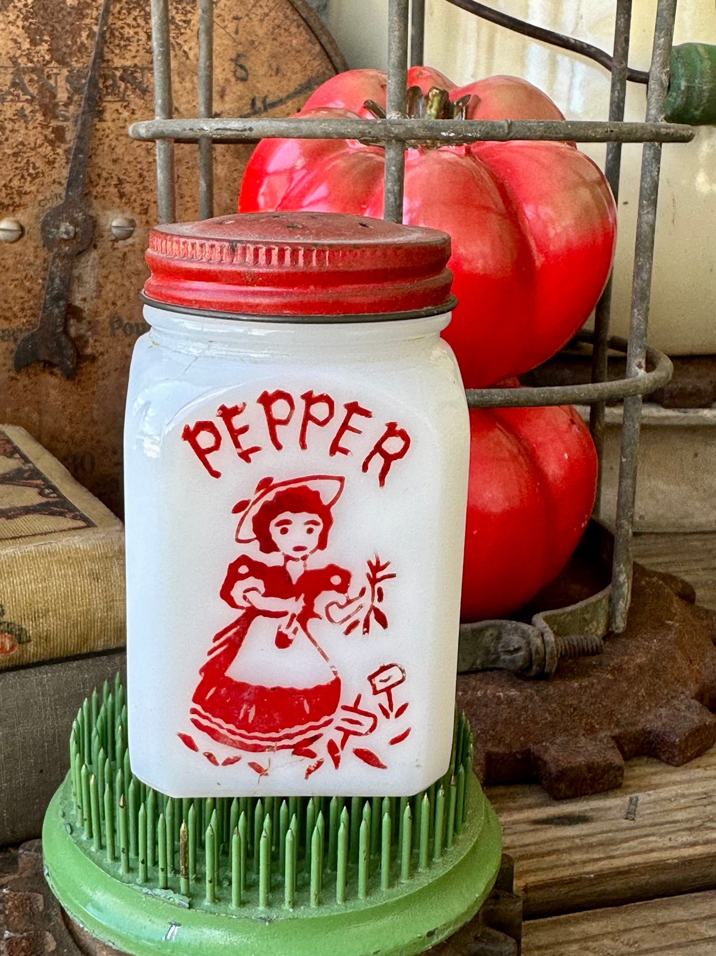 Milk Glass Pepper Shaker