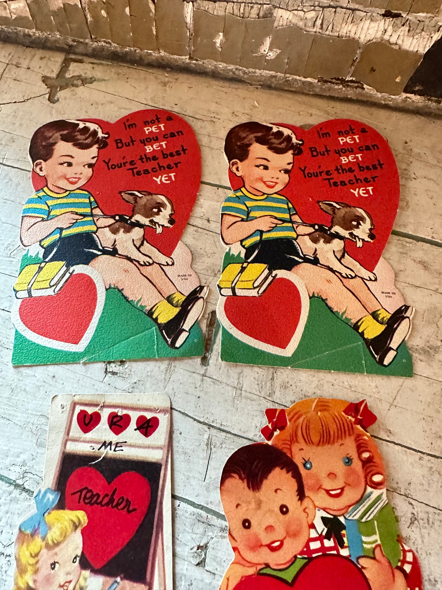 Valentine Teacher Cards Set of 4