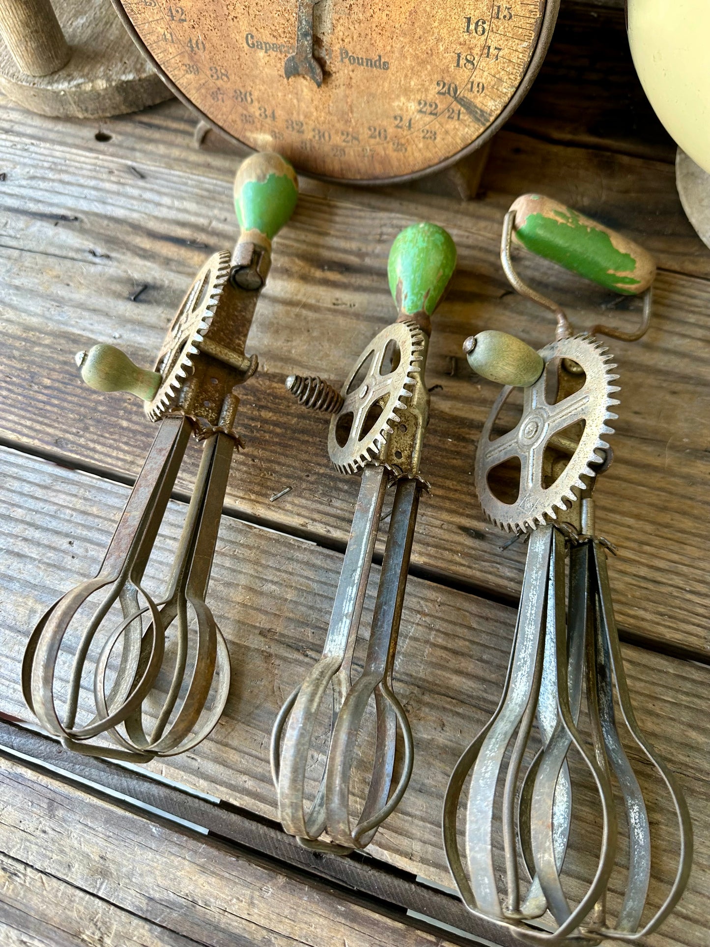 Hand Mixers Green Handle Set Of Three