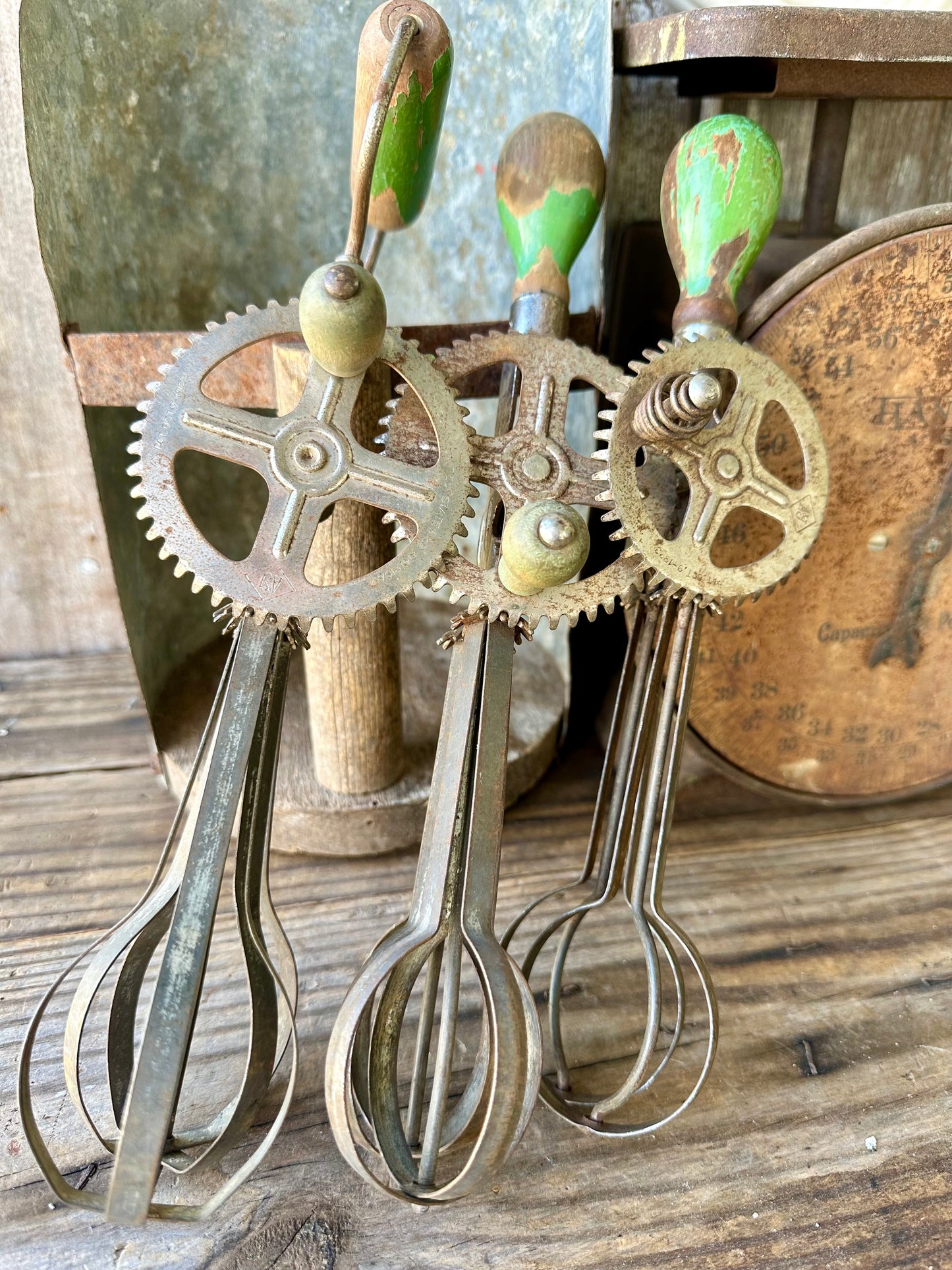 Hand Mixers Green Handle Set Of Three