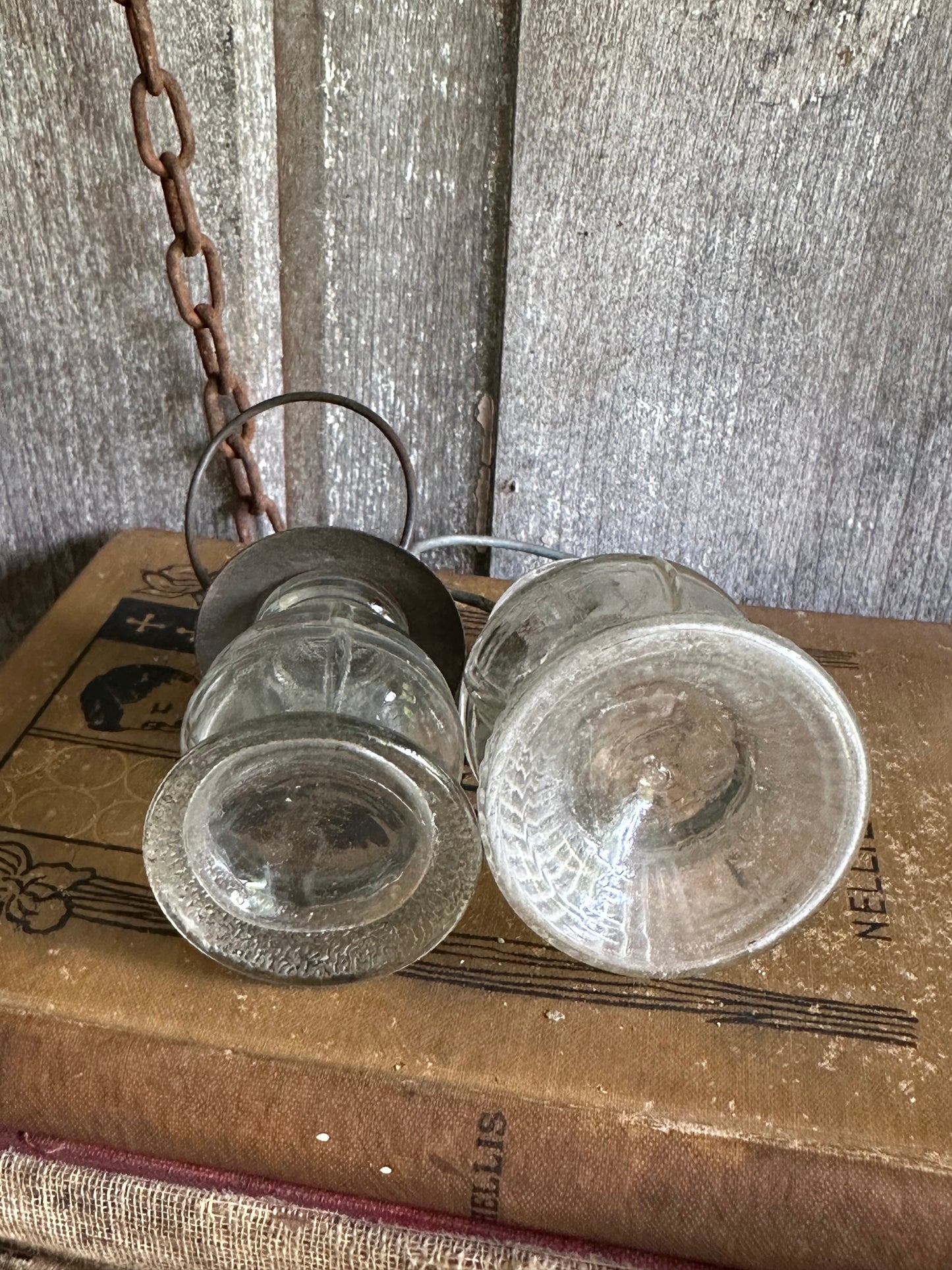 Glass Lantern Candy Containers Set Of Two
