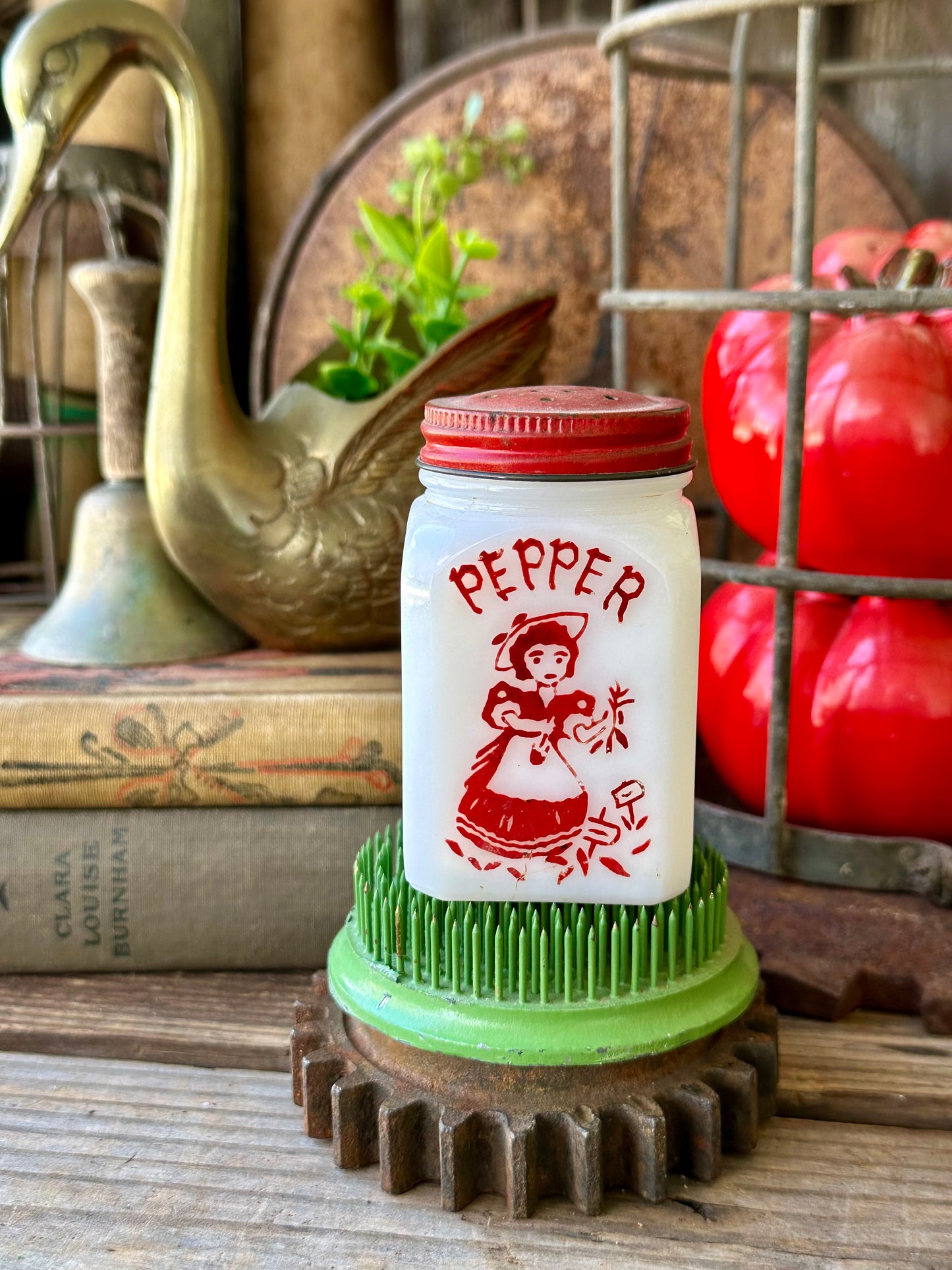 Milk Glass Pepper Shaker