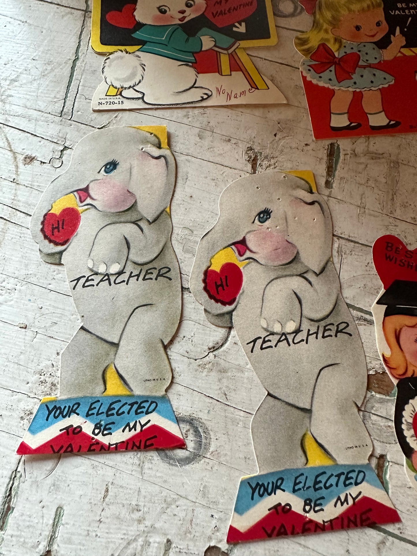 Valentine Teacher Cards Set of 6