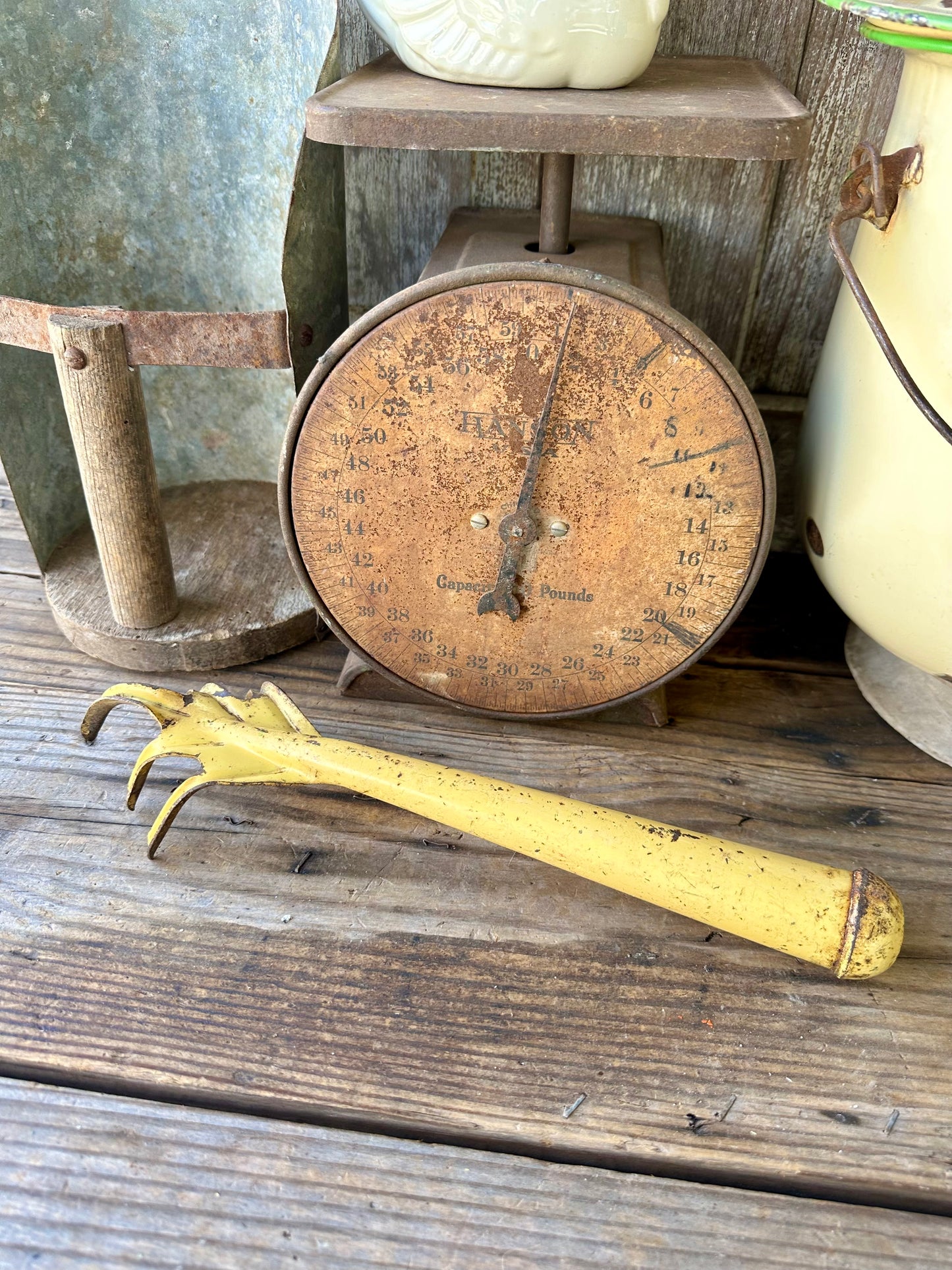 Garden Tool Rusty Yellow Metal Claw