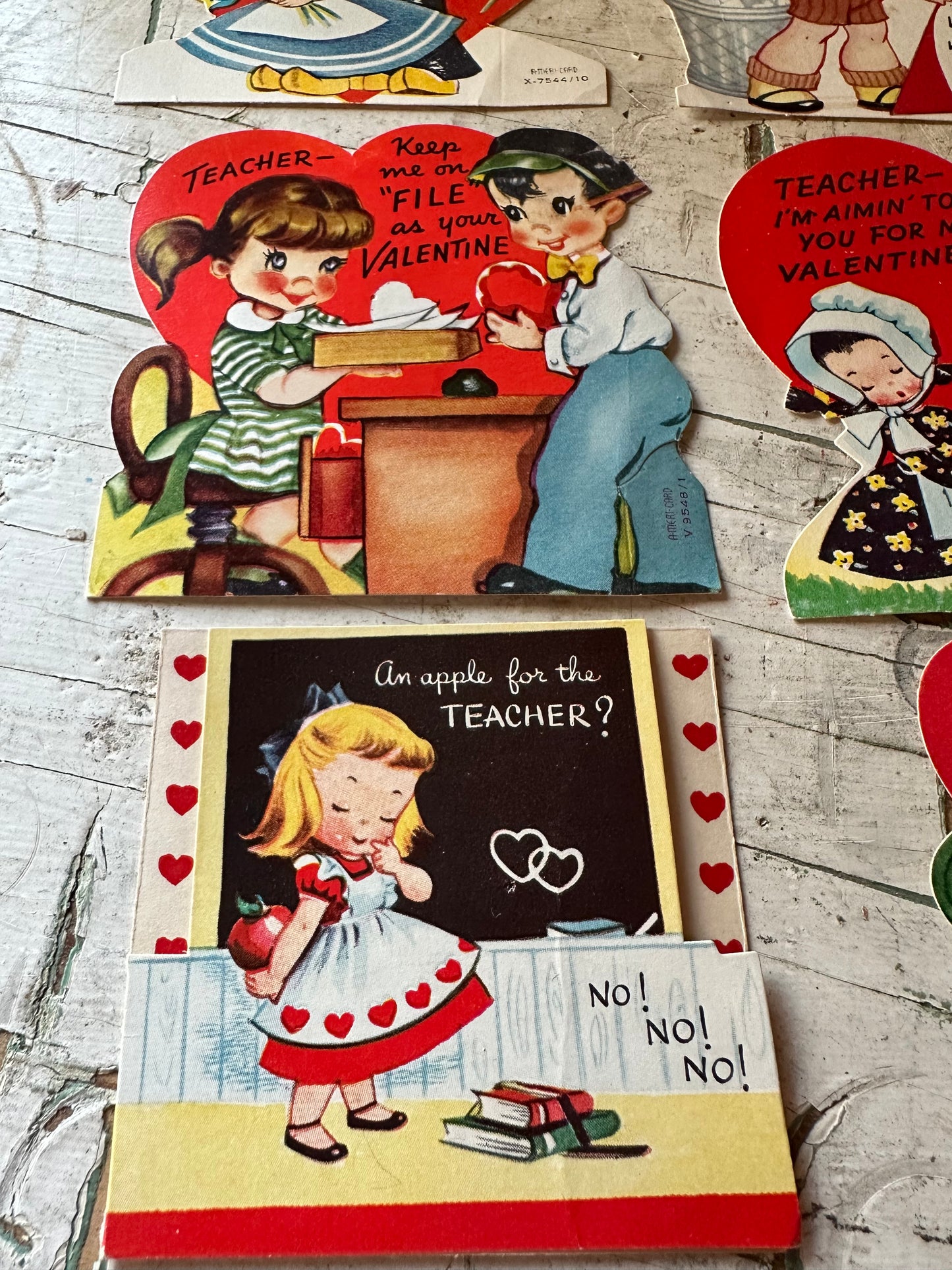Valentine Teacher Cards Set of 6