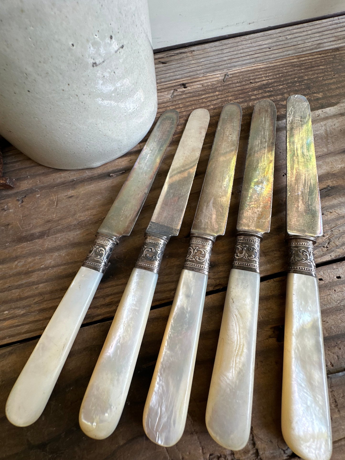 Knives Set Of 5 Mother Of Pearl Handle