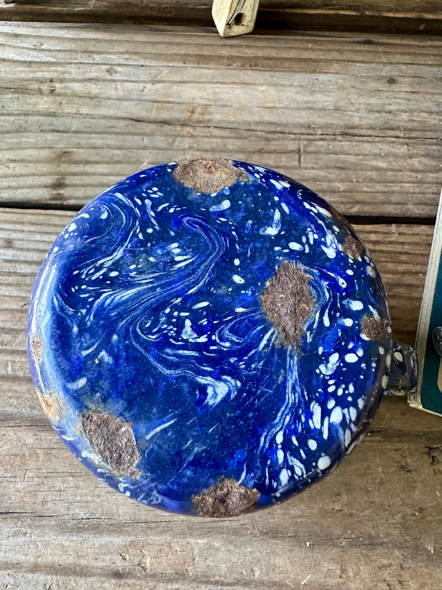 Blue Swirl/Speckled Enamelware Mug/Cup