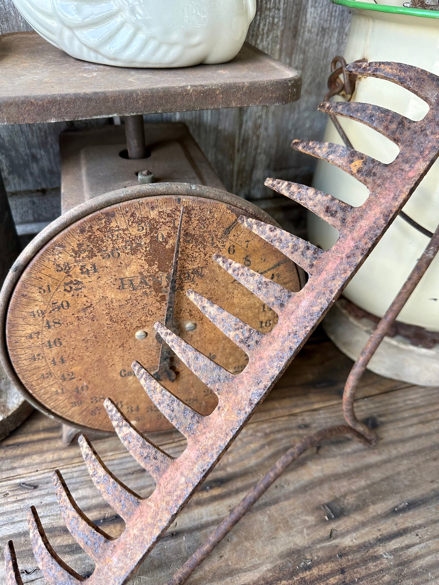 Metal Rusty Rake Head