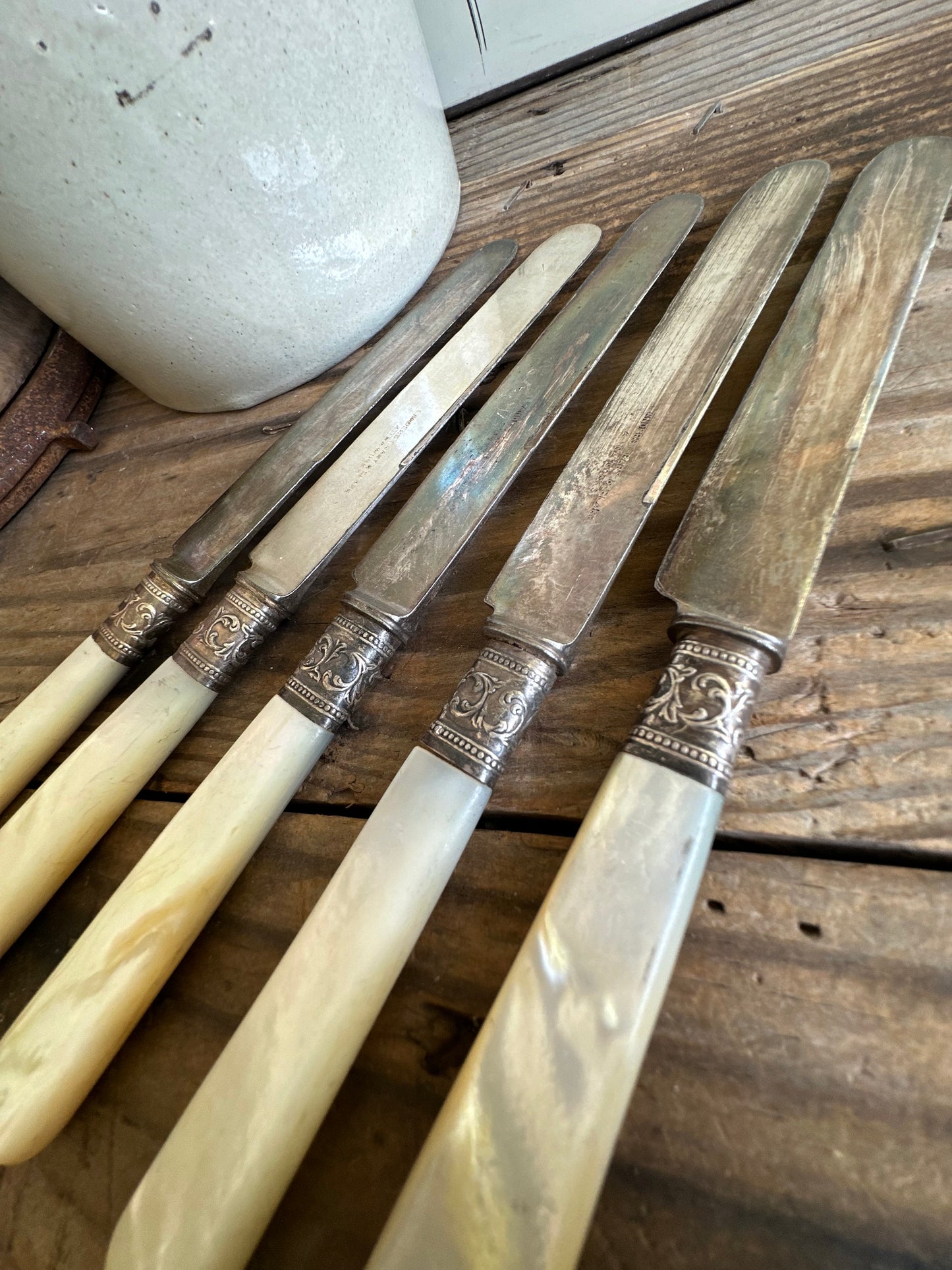 Knives Set Of 5 Mother Of Pearl Handle