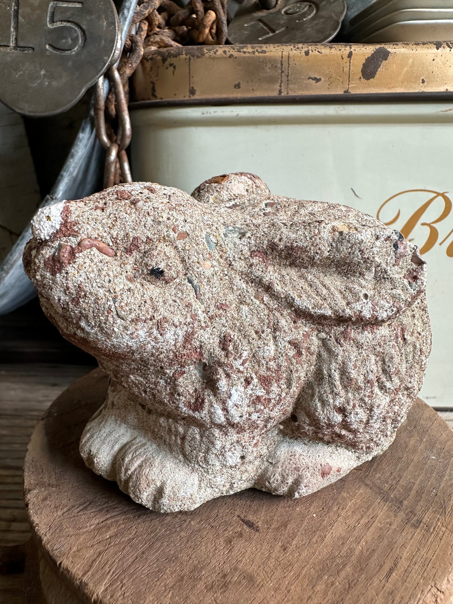 Concrete Bunny Rabbit Chippy Paint