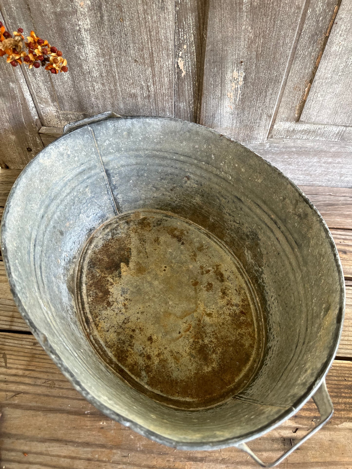 Two Handled Galvanized Oval Pan