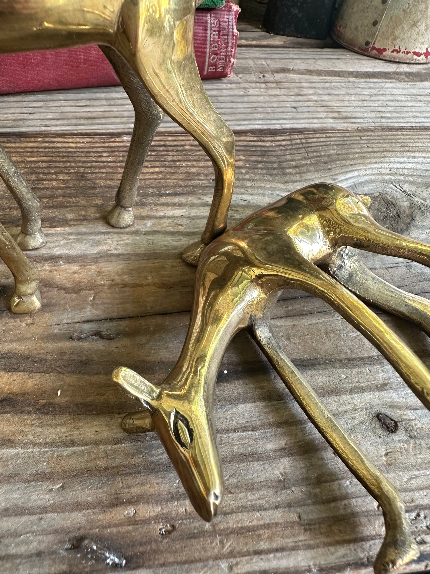 Brass Deer Set Of Two