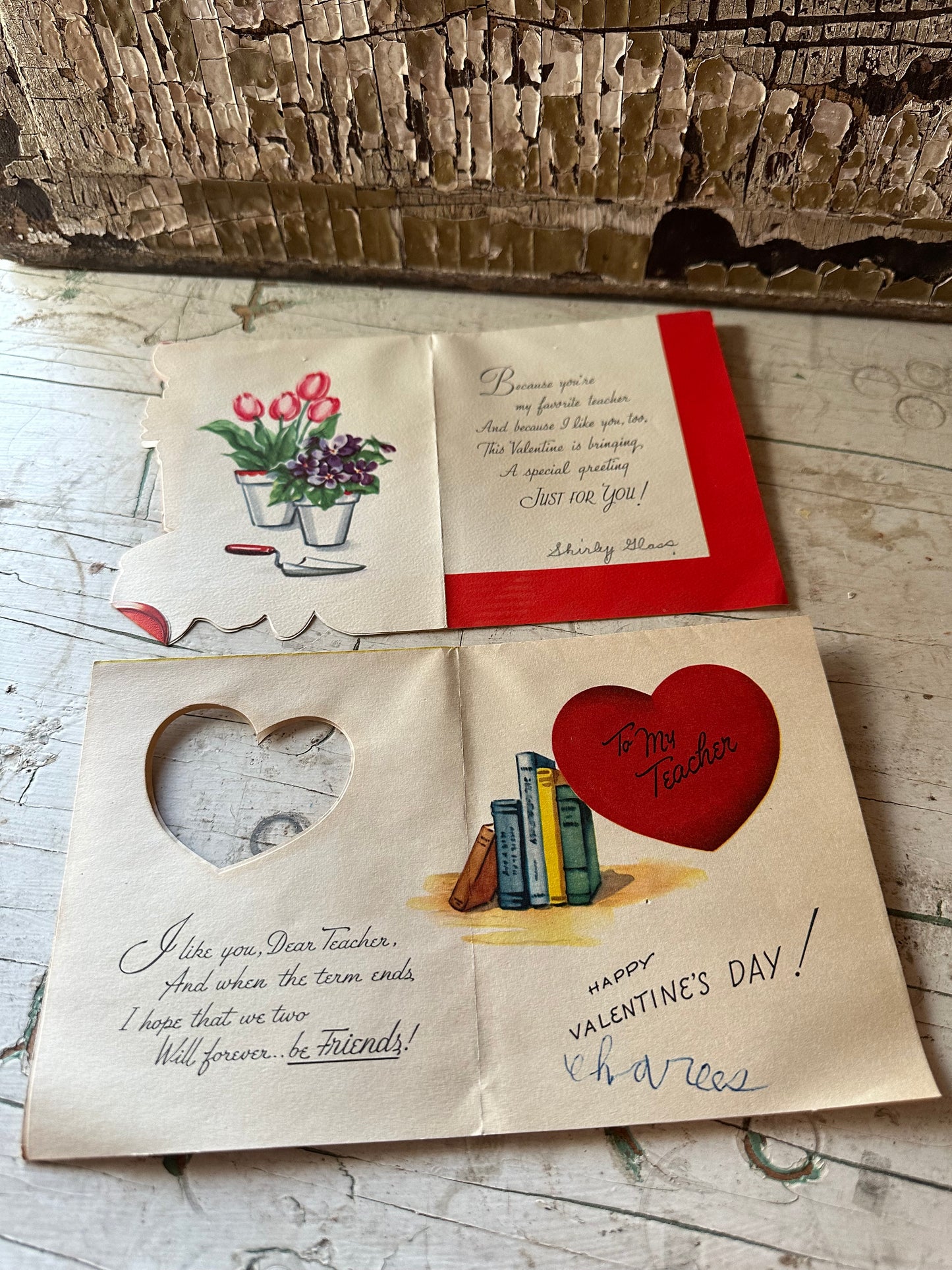 Valentine Teacher Cards Set Of 2
