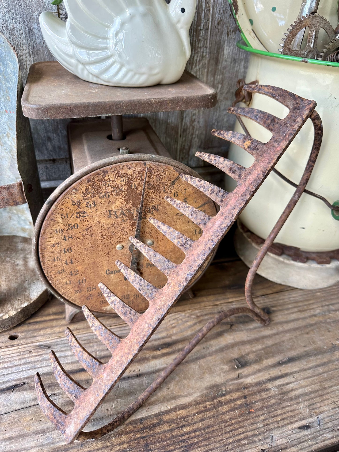 Metal Rusty Rake Head