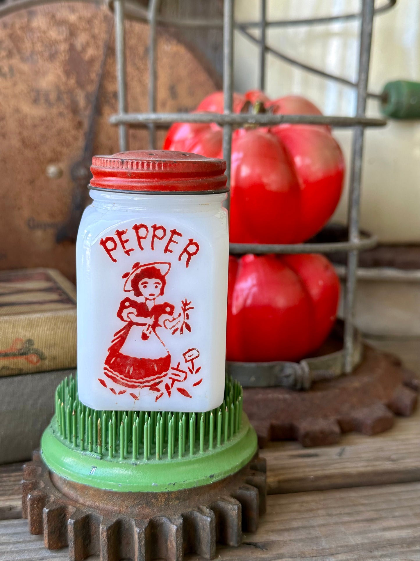 Milk Glass Pepper Shaker