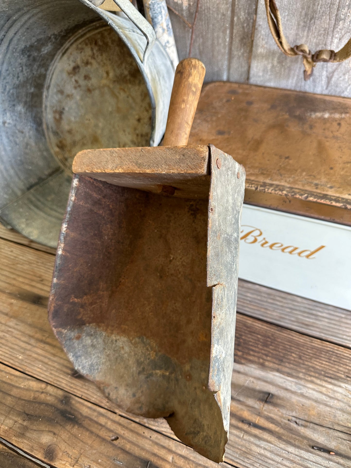Metal & Wood Scoop