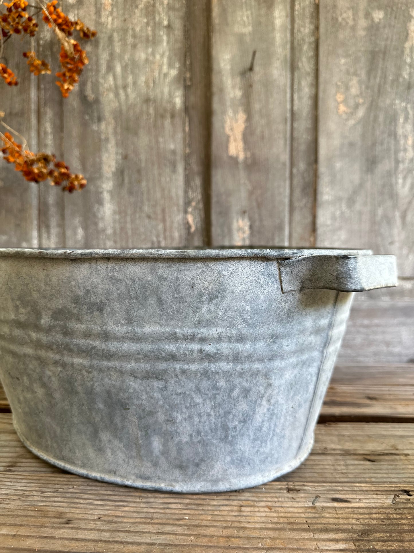 Two Handled Galvanized Oval Pan