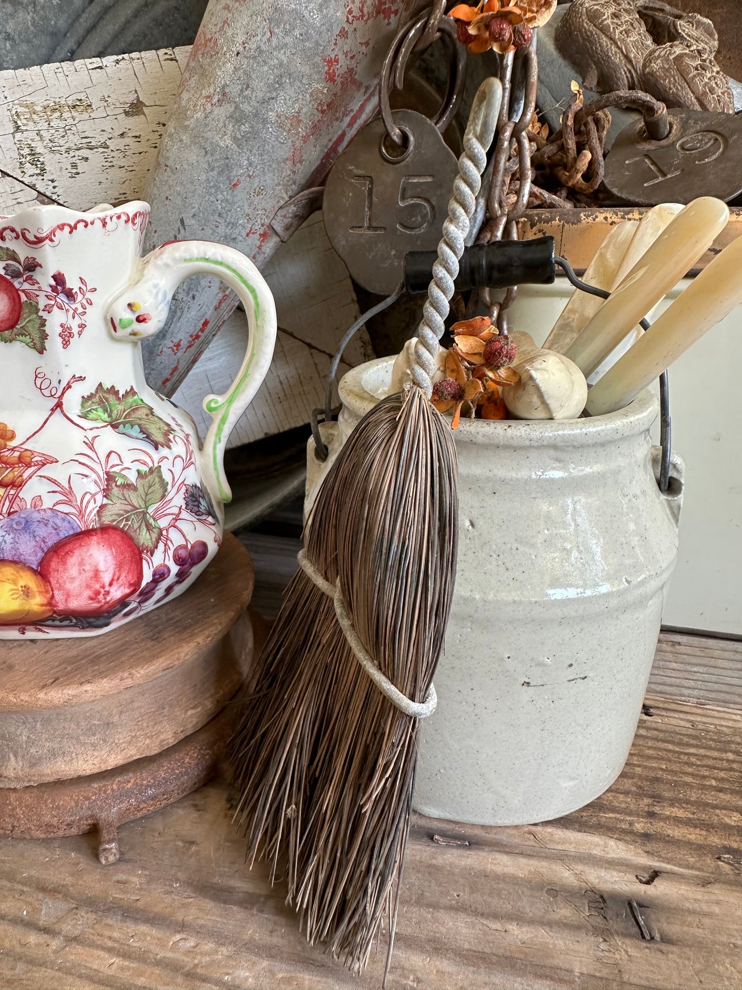 Whisk Broom With Metal Wire Handle
