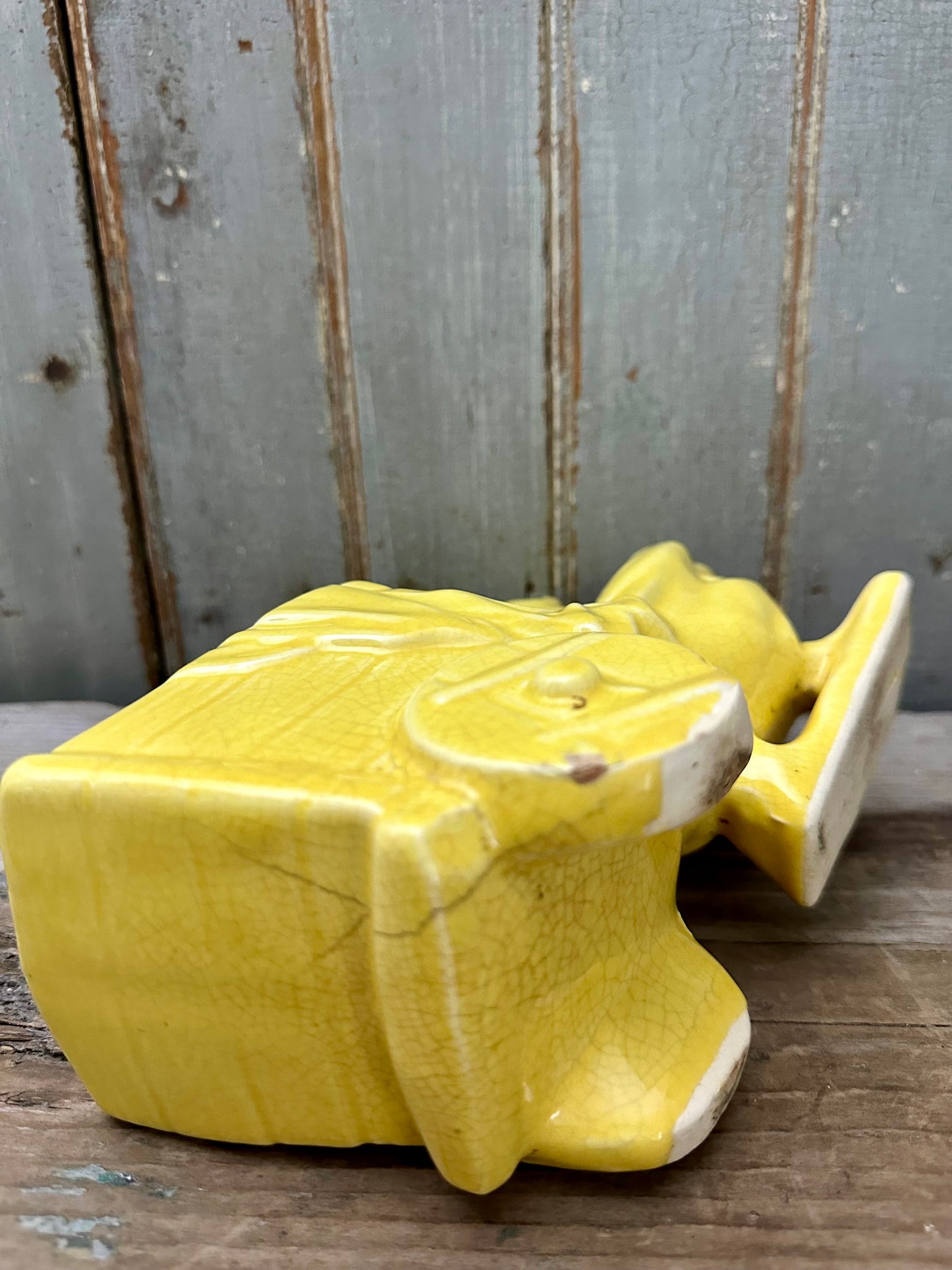 Yellow Duck With Wagon Planter