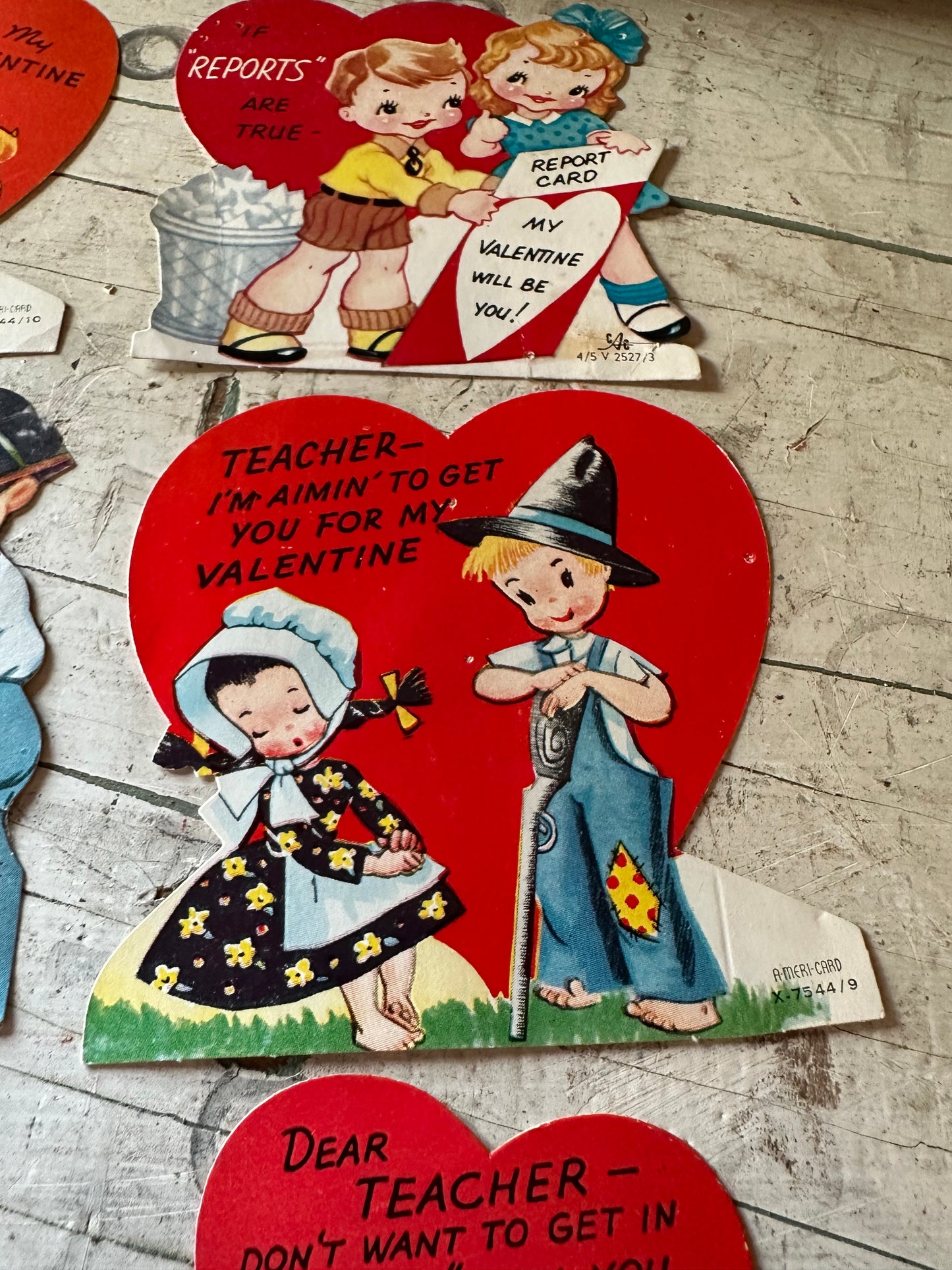 Valentine Teacher Cards Set of 6