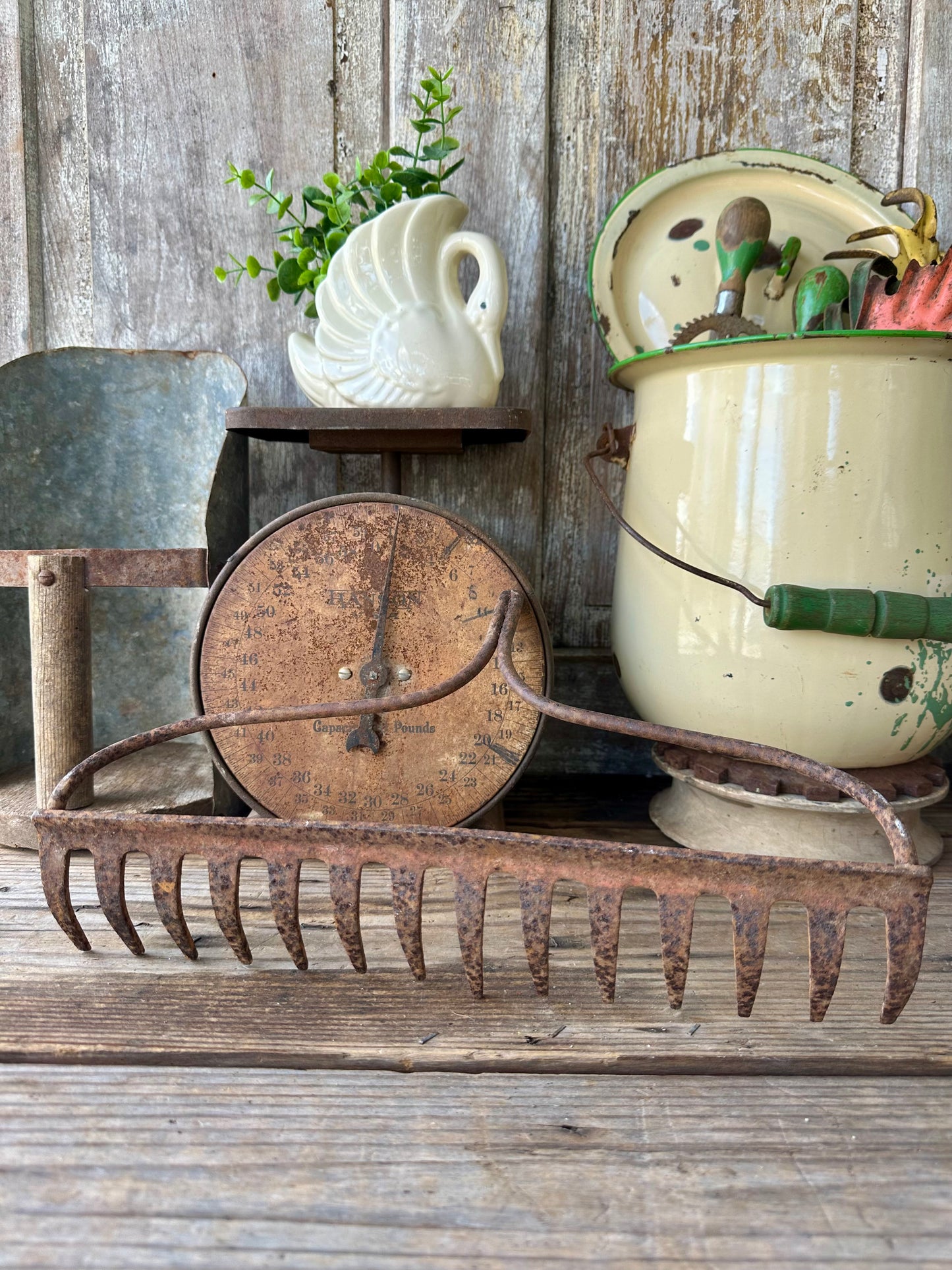 Metal Rusty Rake Head