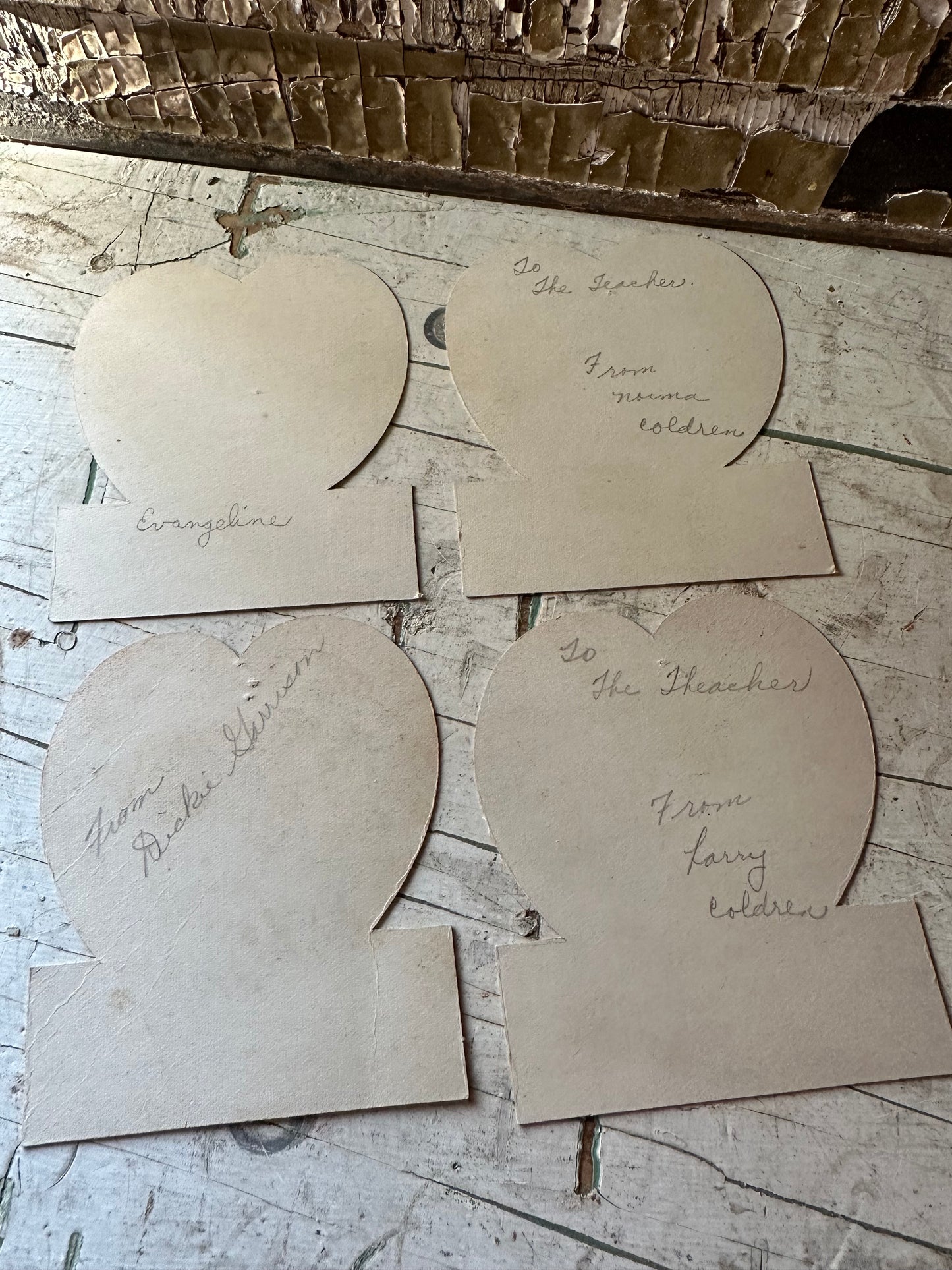 Valentine Teacher Cards Set of 4
