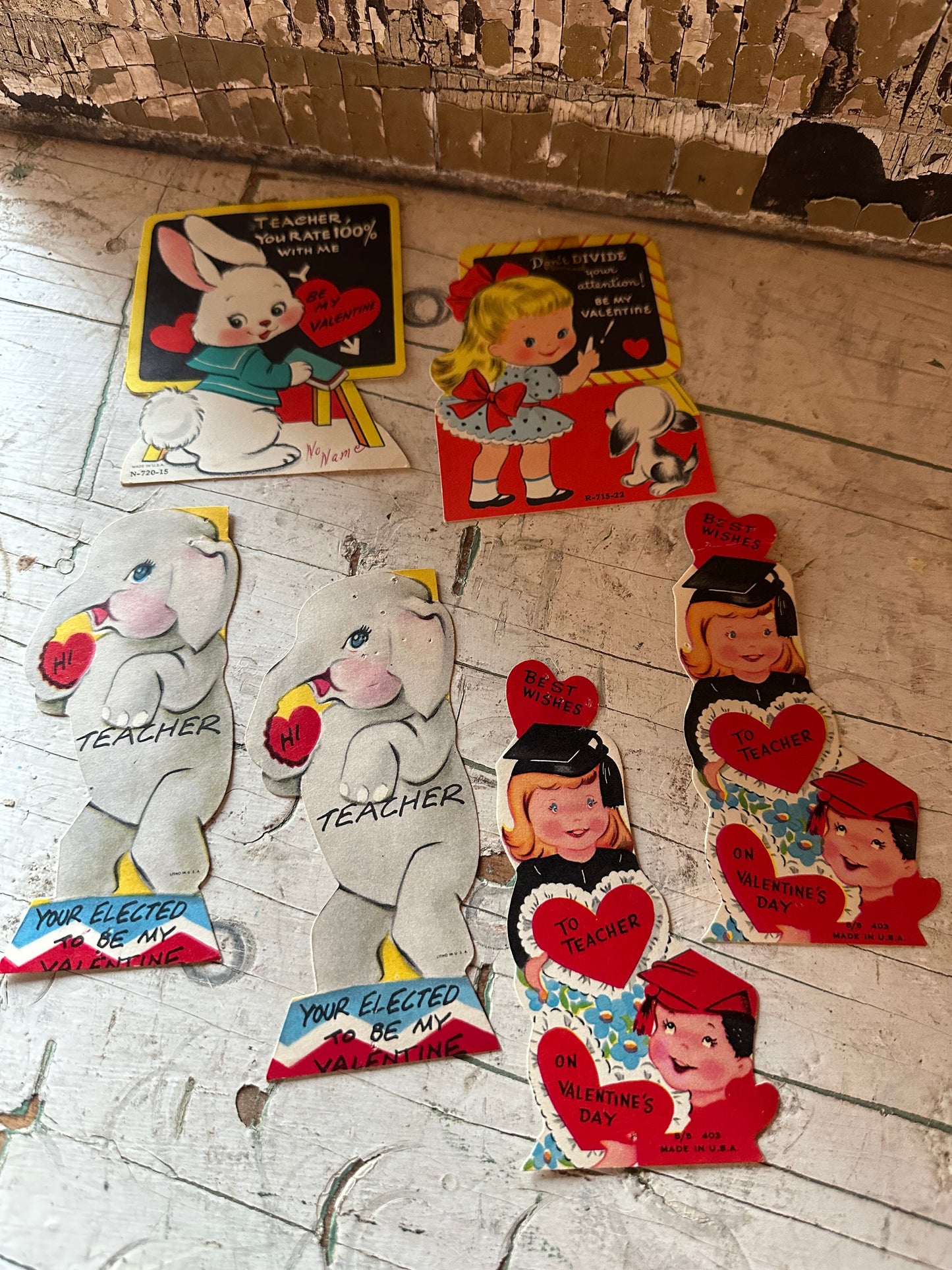 Valentine Teacher Cards Set of 6