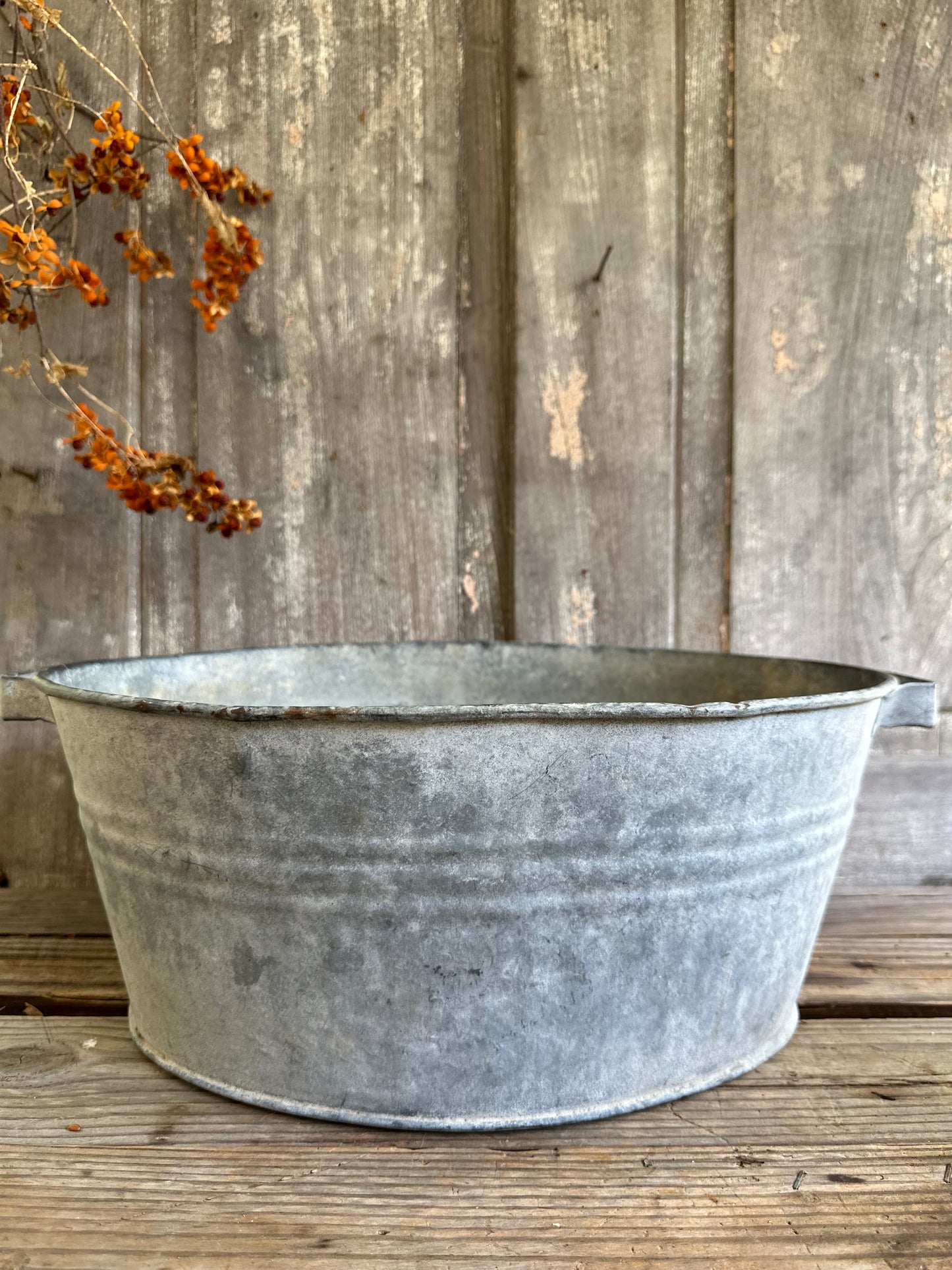 Two Handled Galvanized Oval Pan