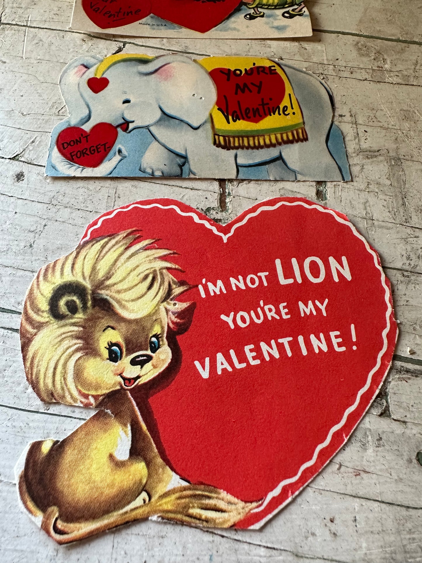 Valentine Cards Set of 3 (Lion, Elephant, Worm)