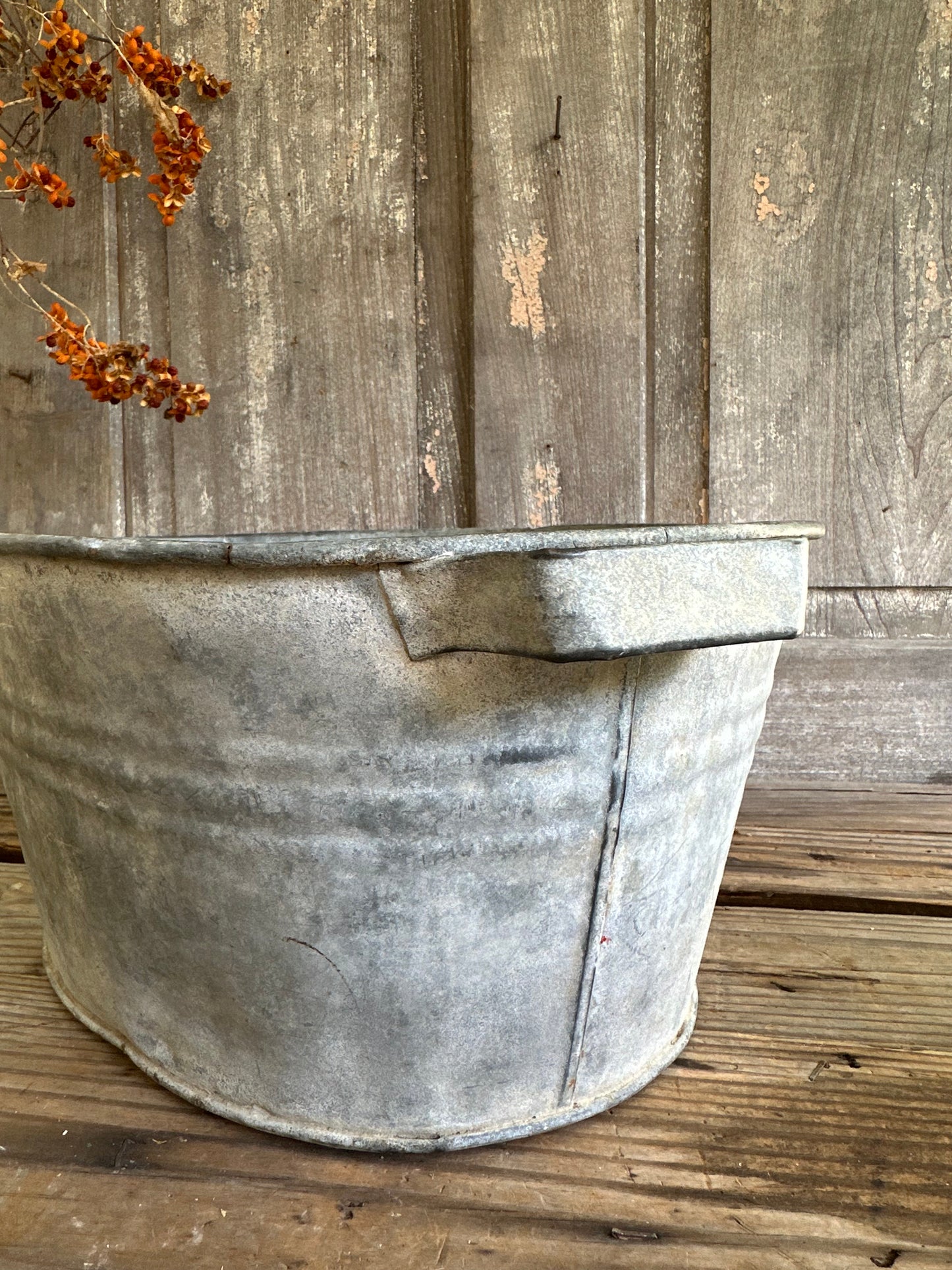 Two Handled Galvanized Oval Pan
