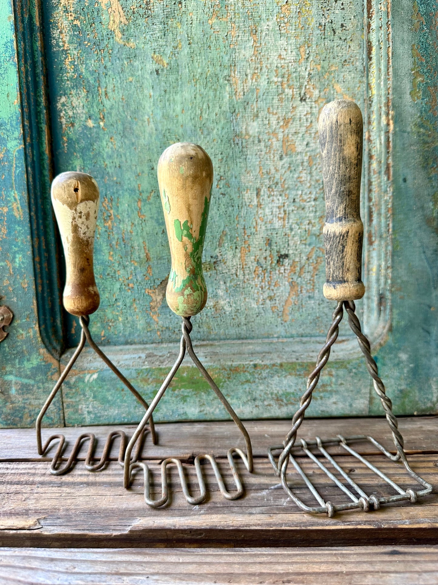 Metal With Wood Handle Mashers Set of 5