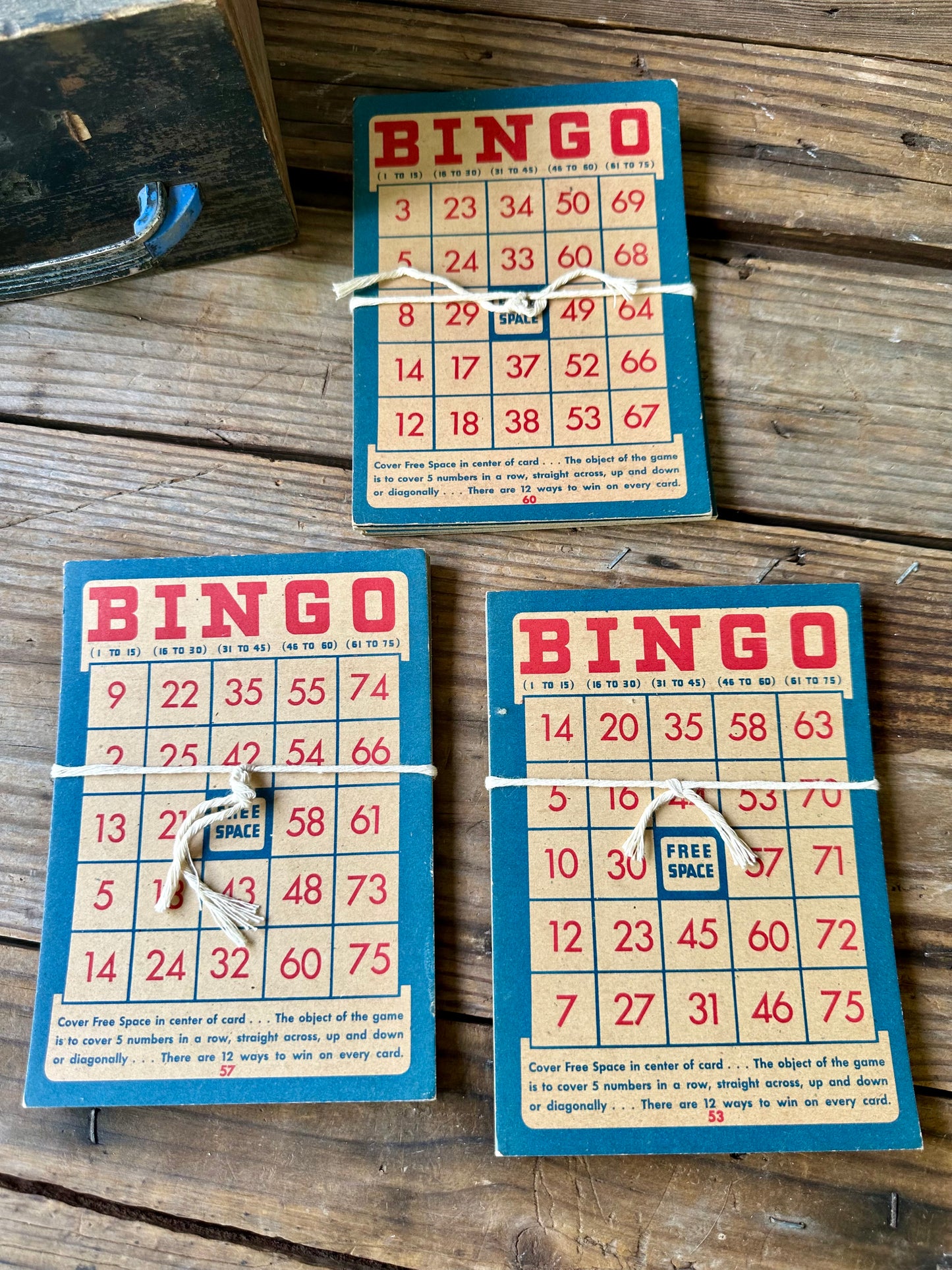 Bingo Cards Three Sets Of 8 (24 Total Cards)