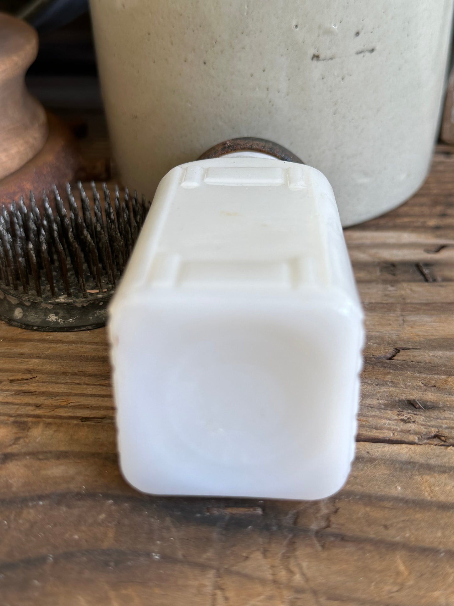 Milk Glass Jar With Metal Lid