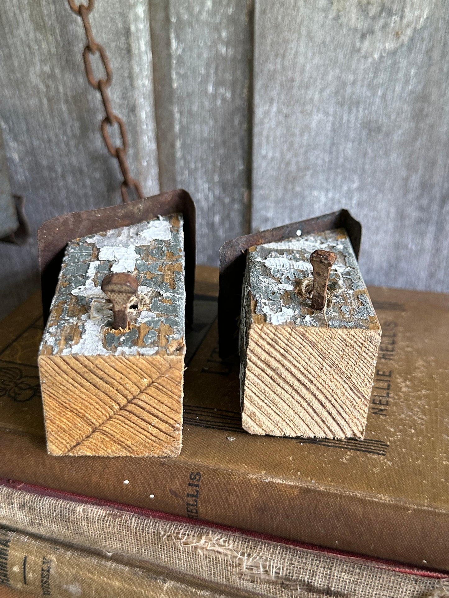 Bitty Birdhouses Set Of Two Handmade (Decor Only)