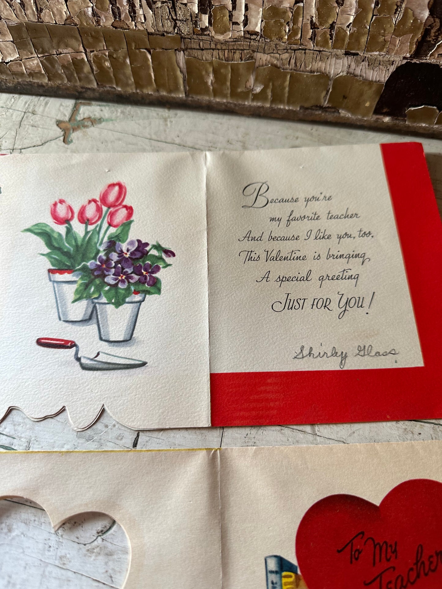Valentine Teacher Cards Set Of 2