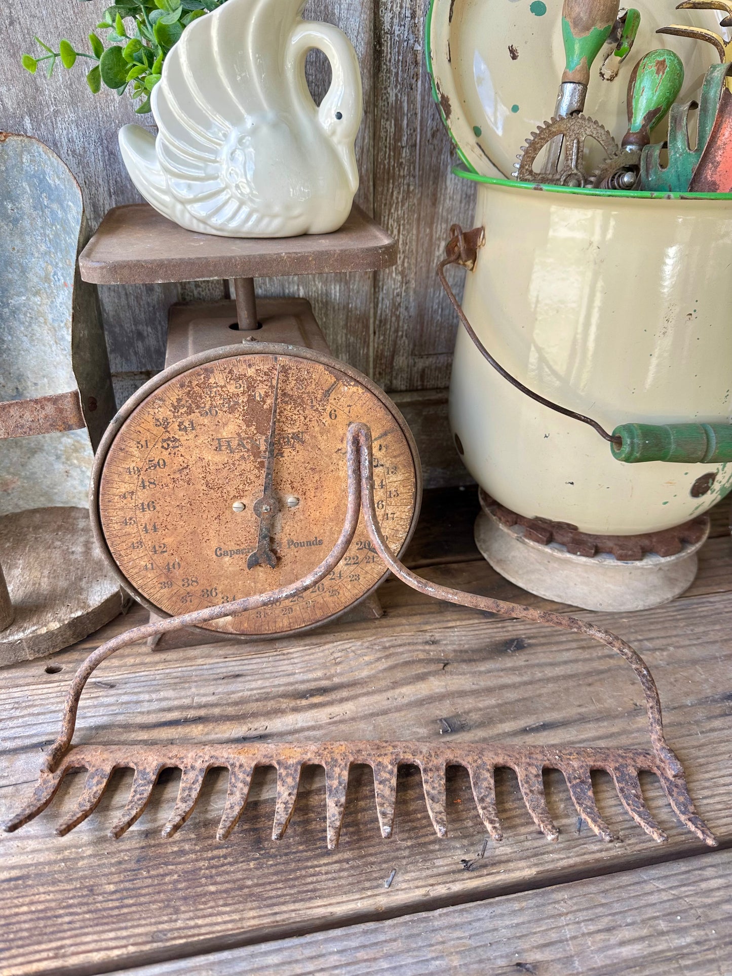 Metal Rusty Rake Head