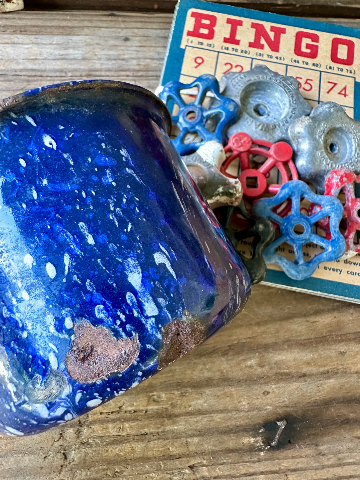 Blue Swirl/Speckled Enamelware Mug/Cup