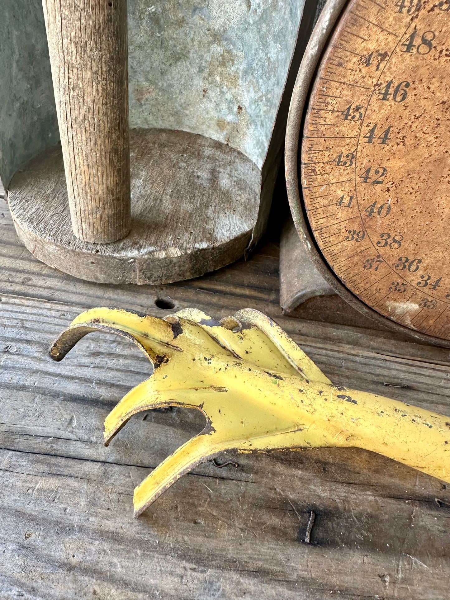 Garden Tool Rusty Yellow Metal Claw