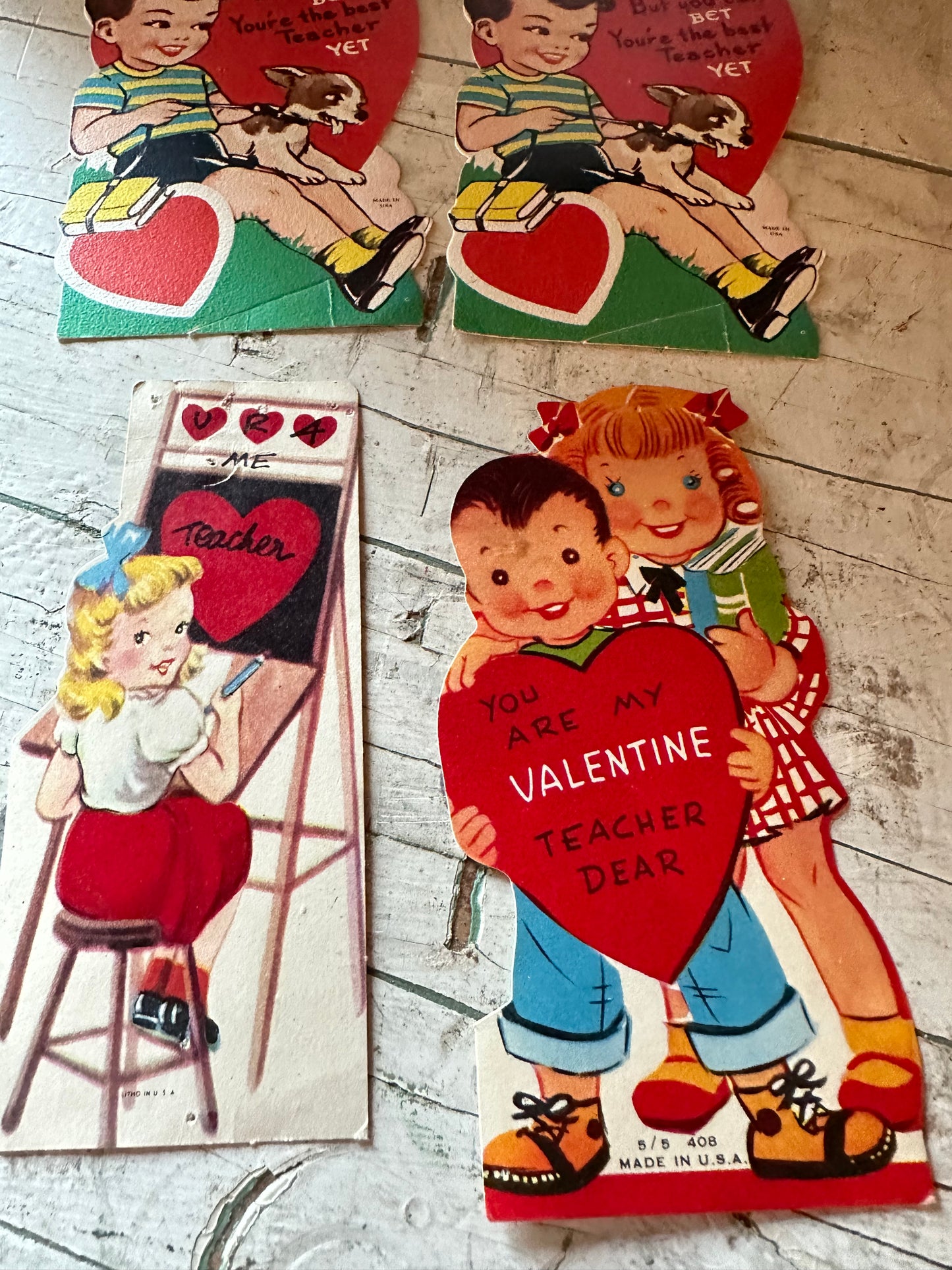 Valentine Teacher Cards Set of 4