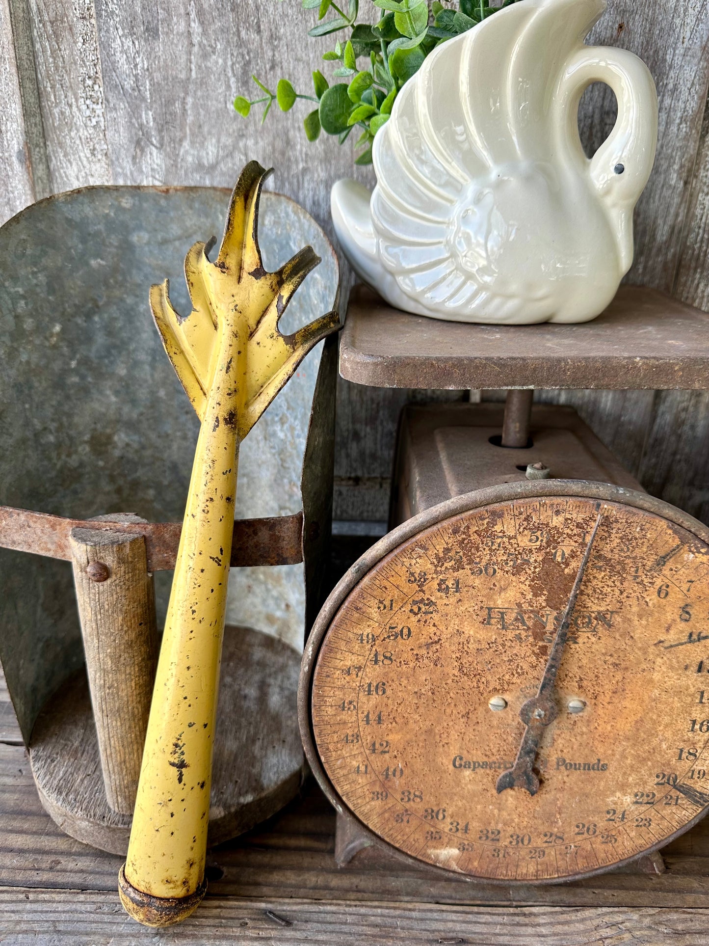 Garden Tool Rusty Yellow Metal Claw