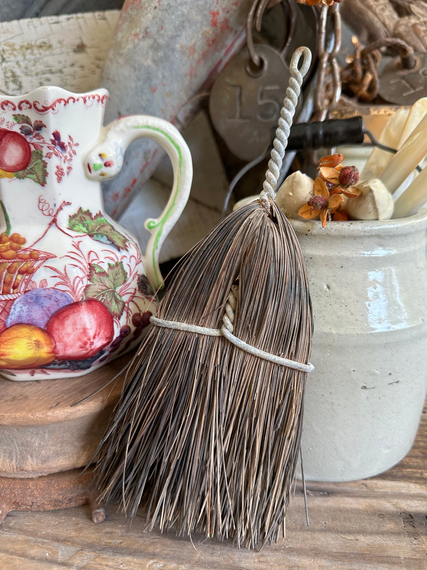 Whisk Broom With Metal Wire Handle
