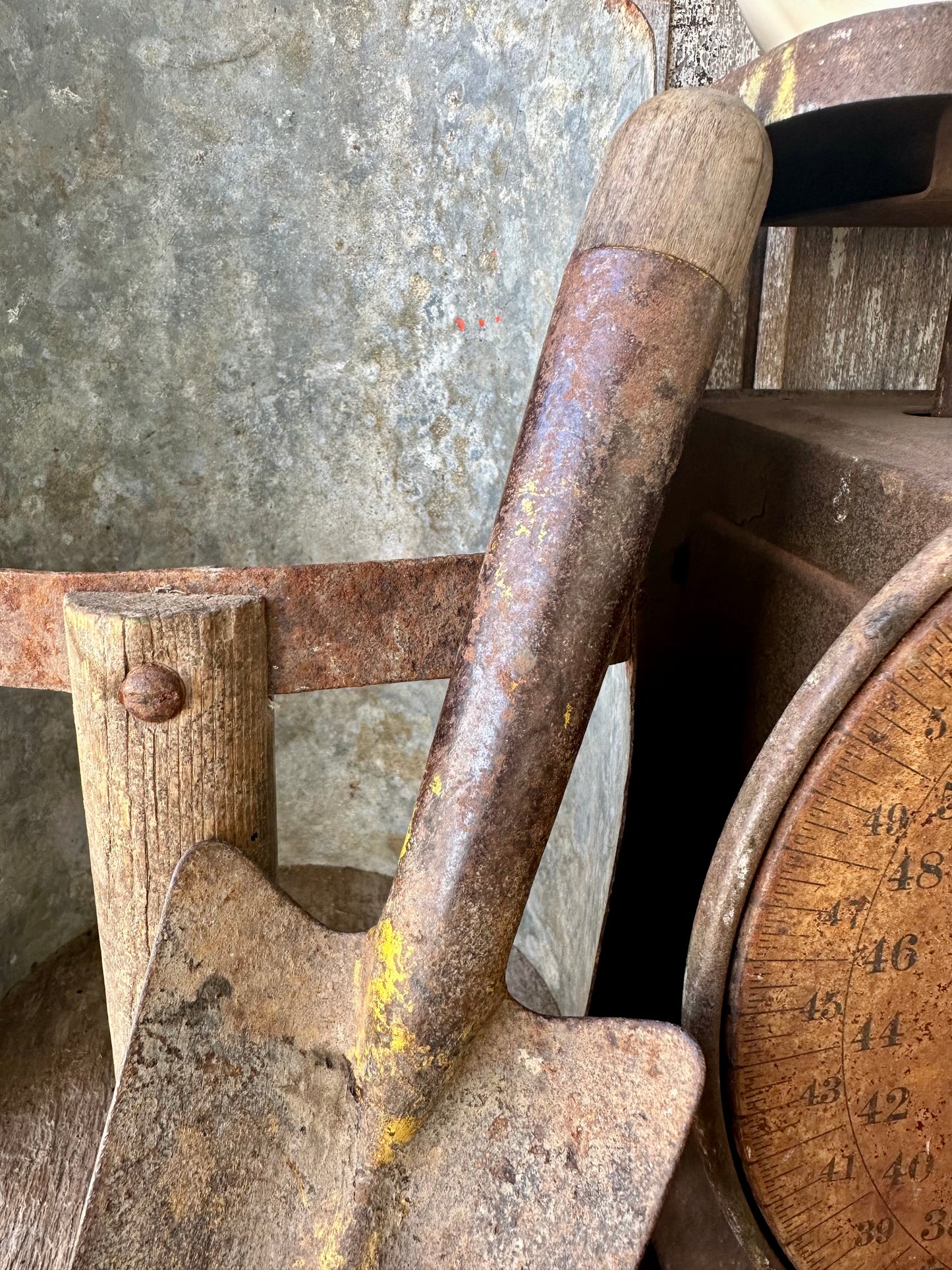 Garden Tool Shovel Chippy Yellow Paint