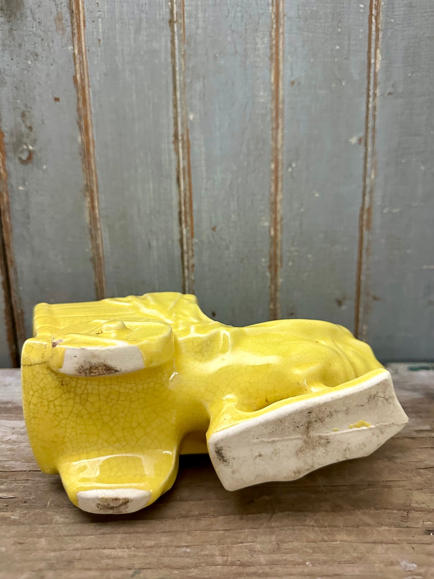 Yellow Duck With Wagon Planter