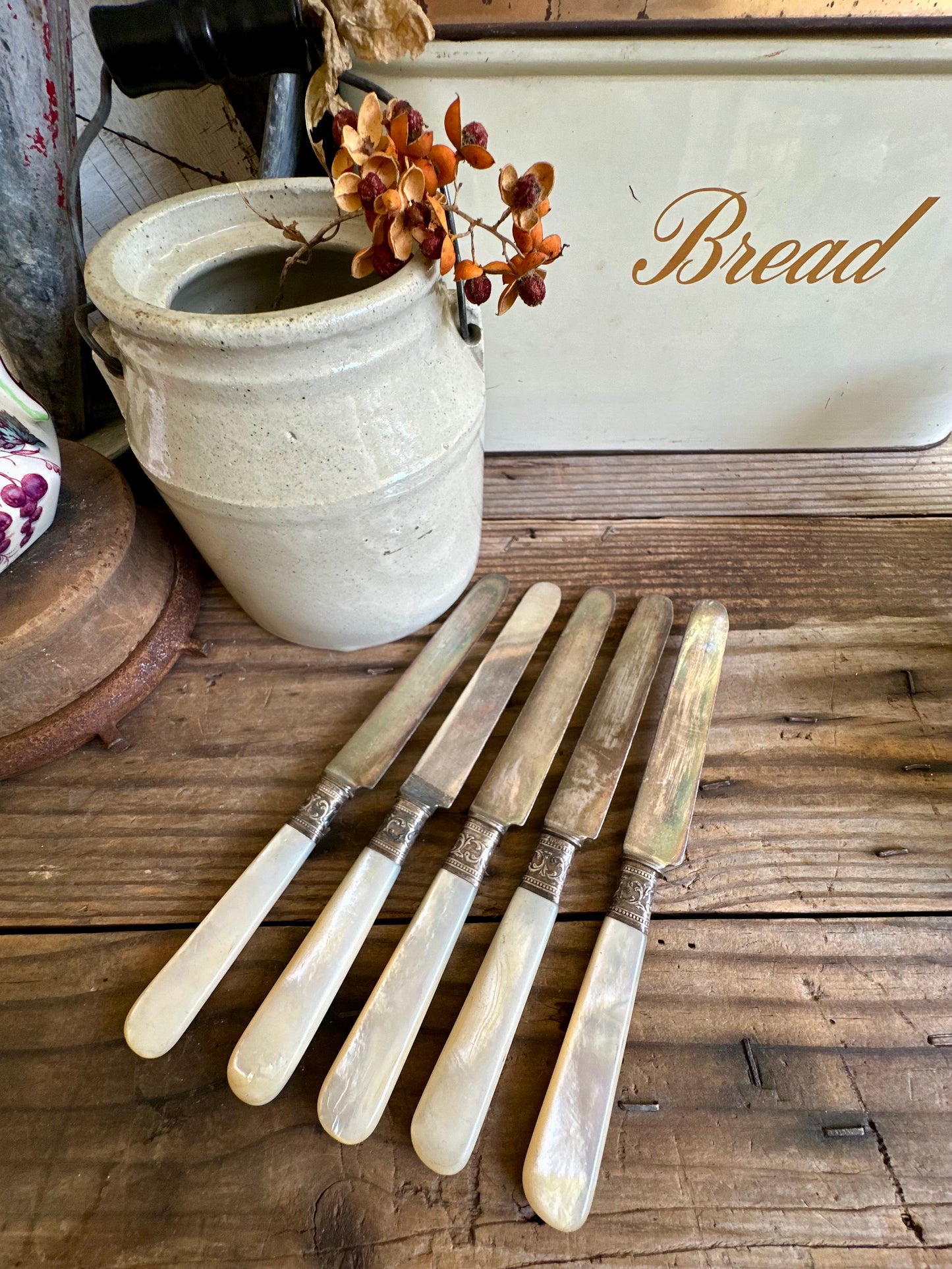 Knives Set Of 5 Mother Of Pearl Handle