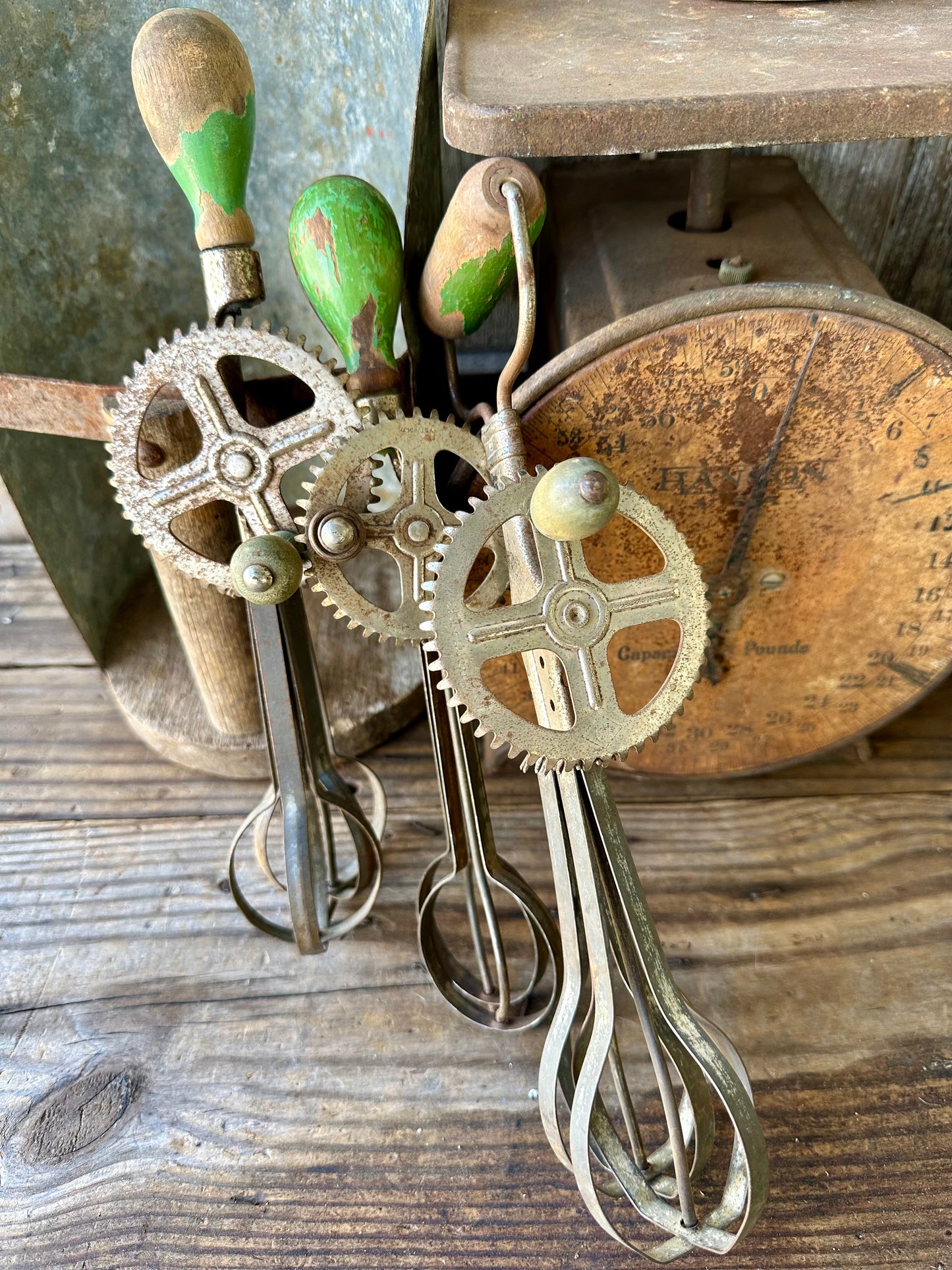 Hand Mixers Green Handle Set Of Three