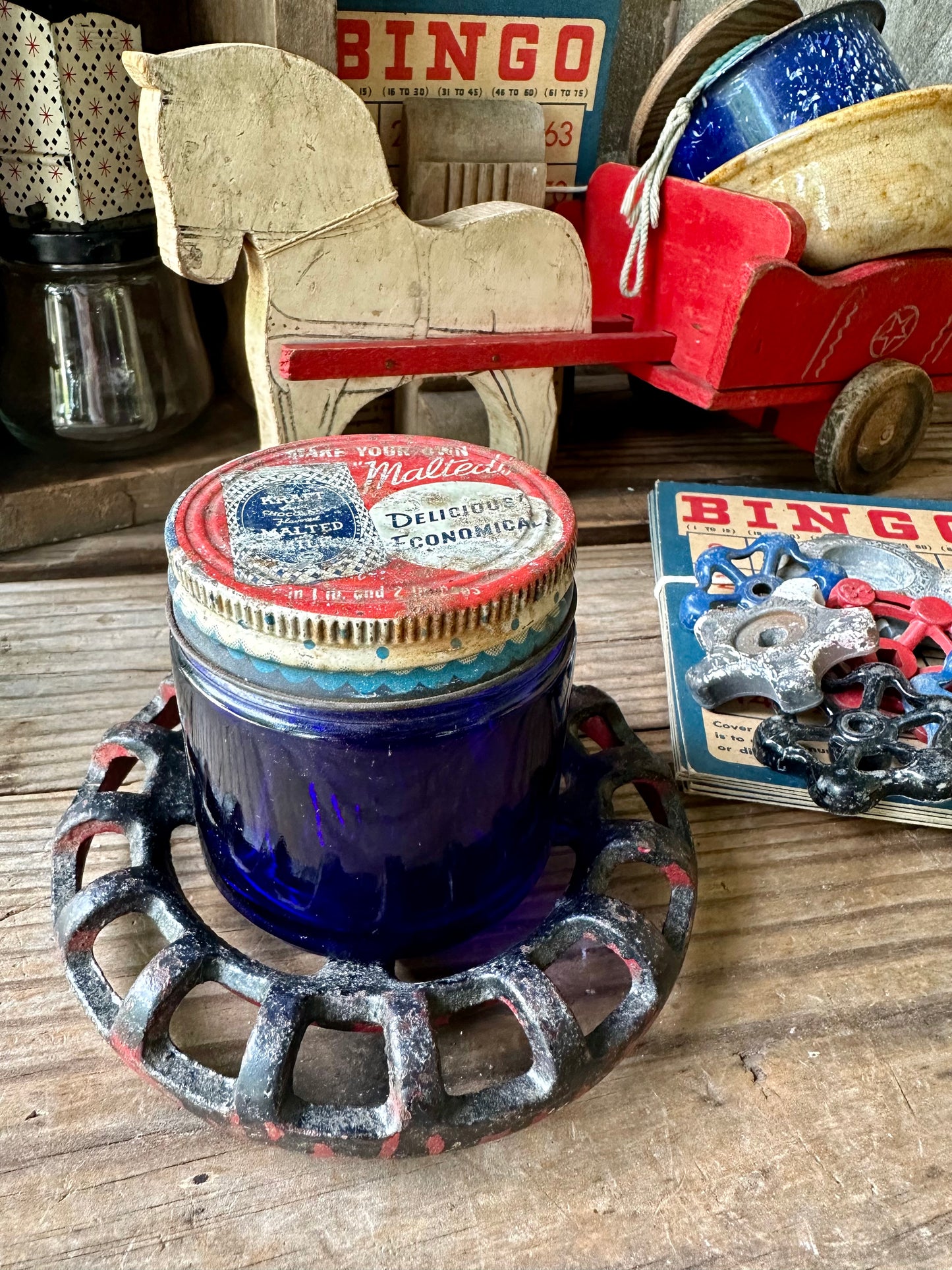 Noxema Jar With Kraft Malted Milk Lid